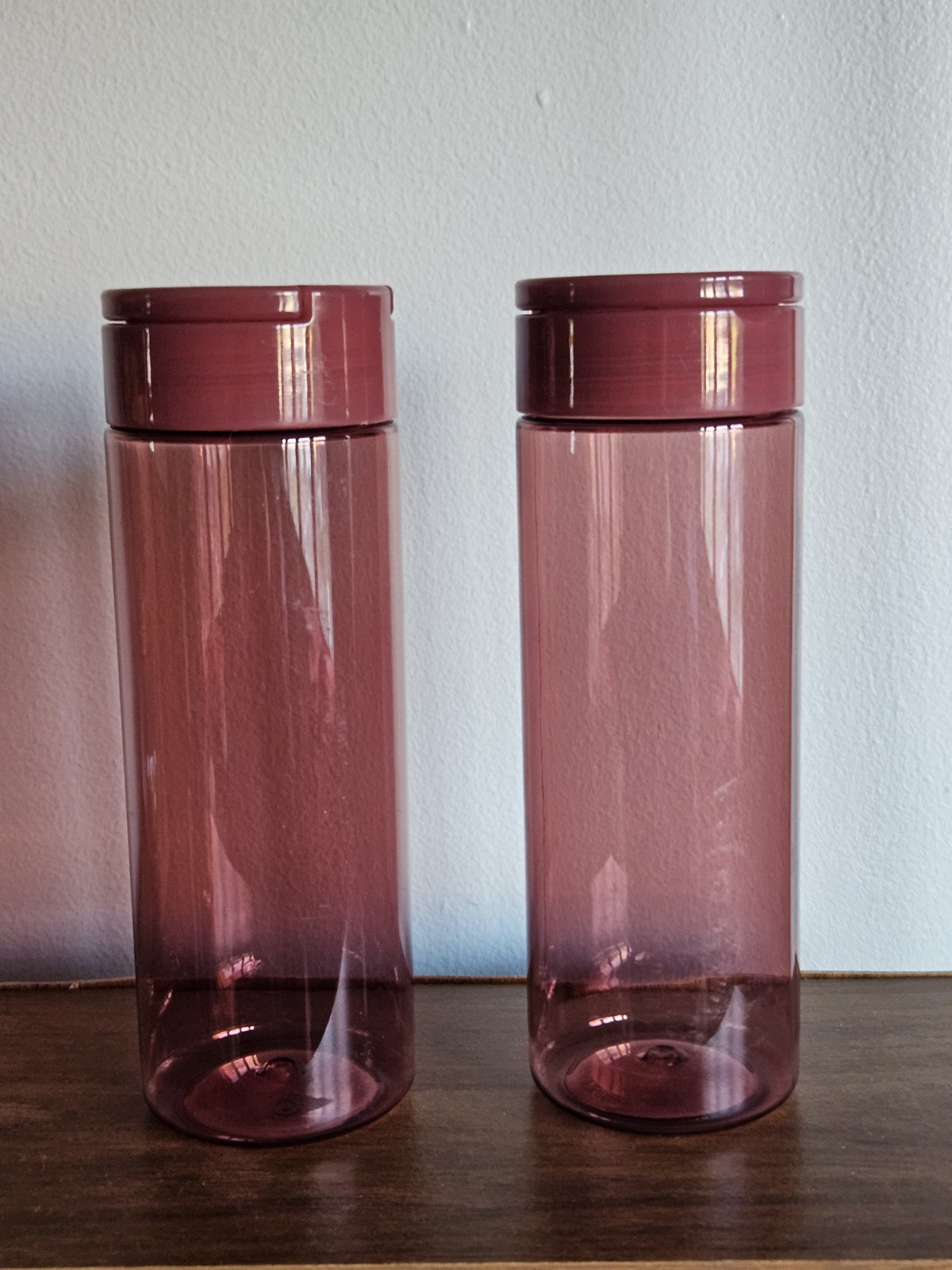 2 Pack of 16 oz Clear Red Water Bottles - Target Dealworthy Brand