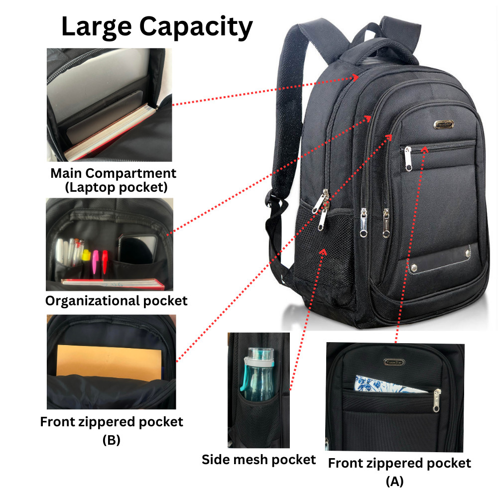 FraceStar 17" Laptop Backpack - Black