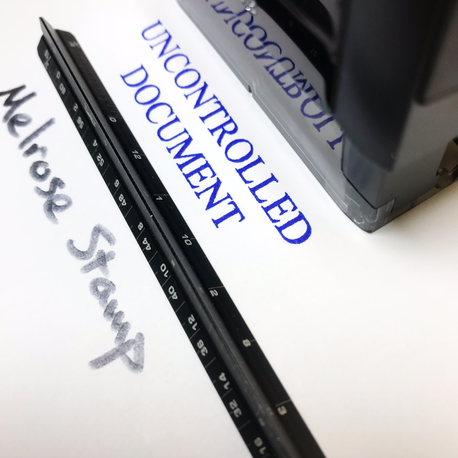 Uncontrolled Document Rubber Stamp Blue Ink Self Inking Ideal 4913