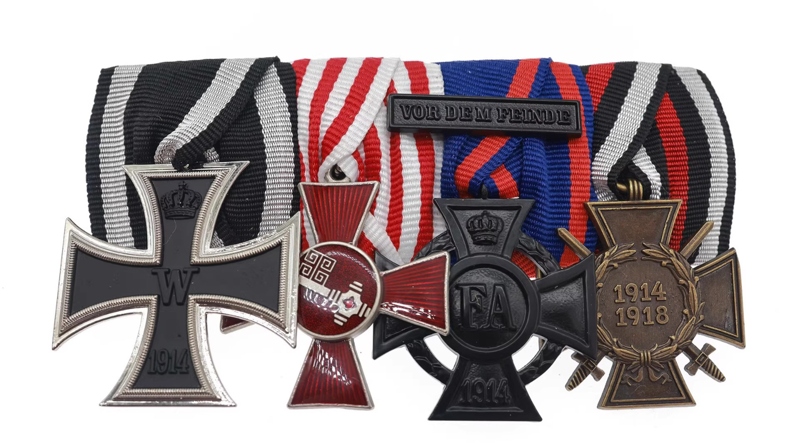 Reproduction WW1 German 2nd Class Friedrich August Cross METAL MEDAL BAR 4R
