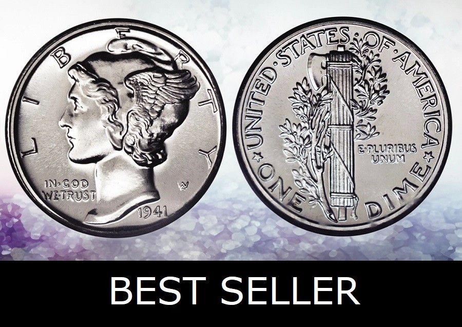 MIRROR FINISH Mercury Dime - 90% Silver Authentic US Collector Coin - Clear Date