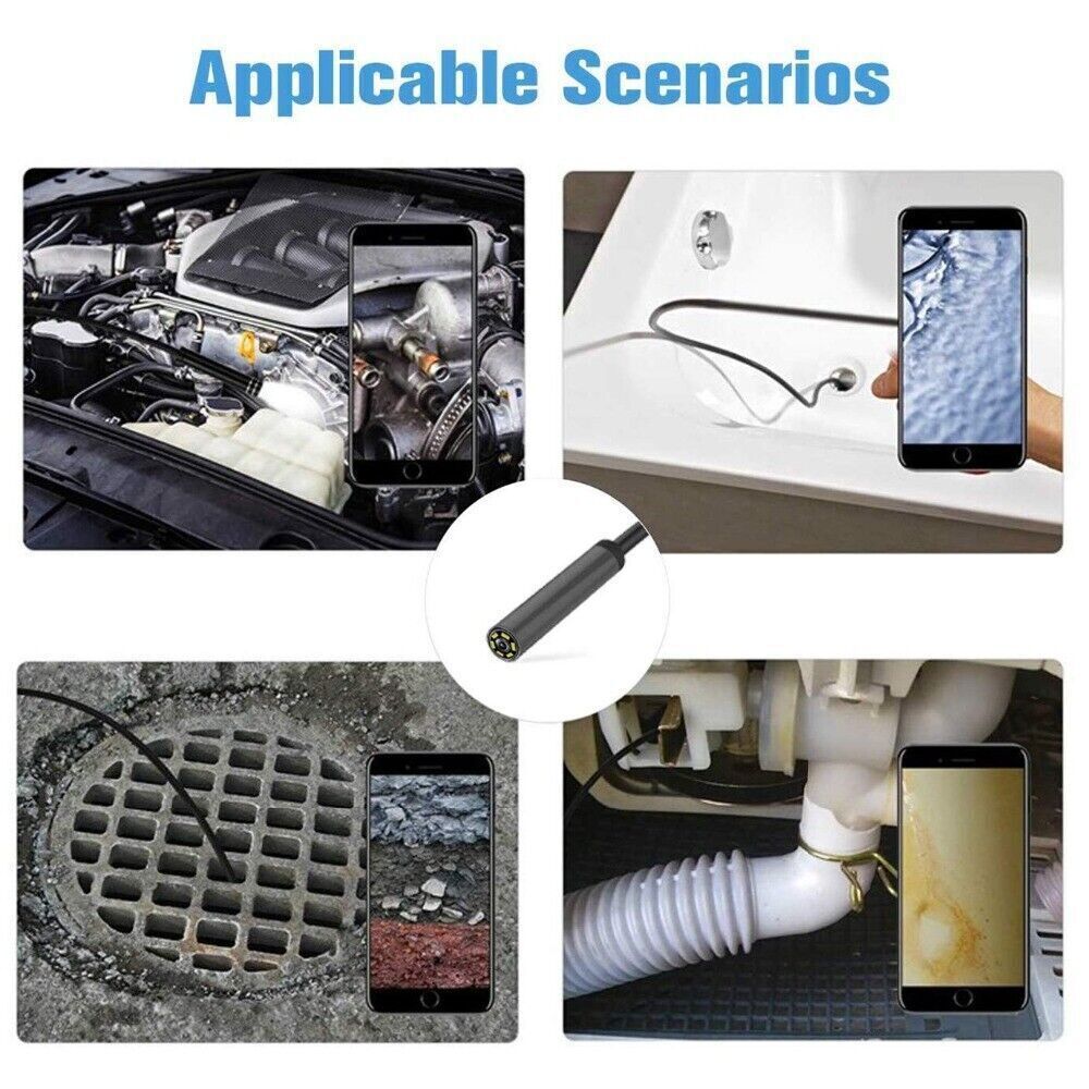 1M Endoscope Camera with Light HD Borescope  Inspection Snake Camera Waterproof
