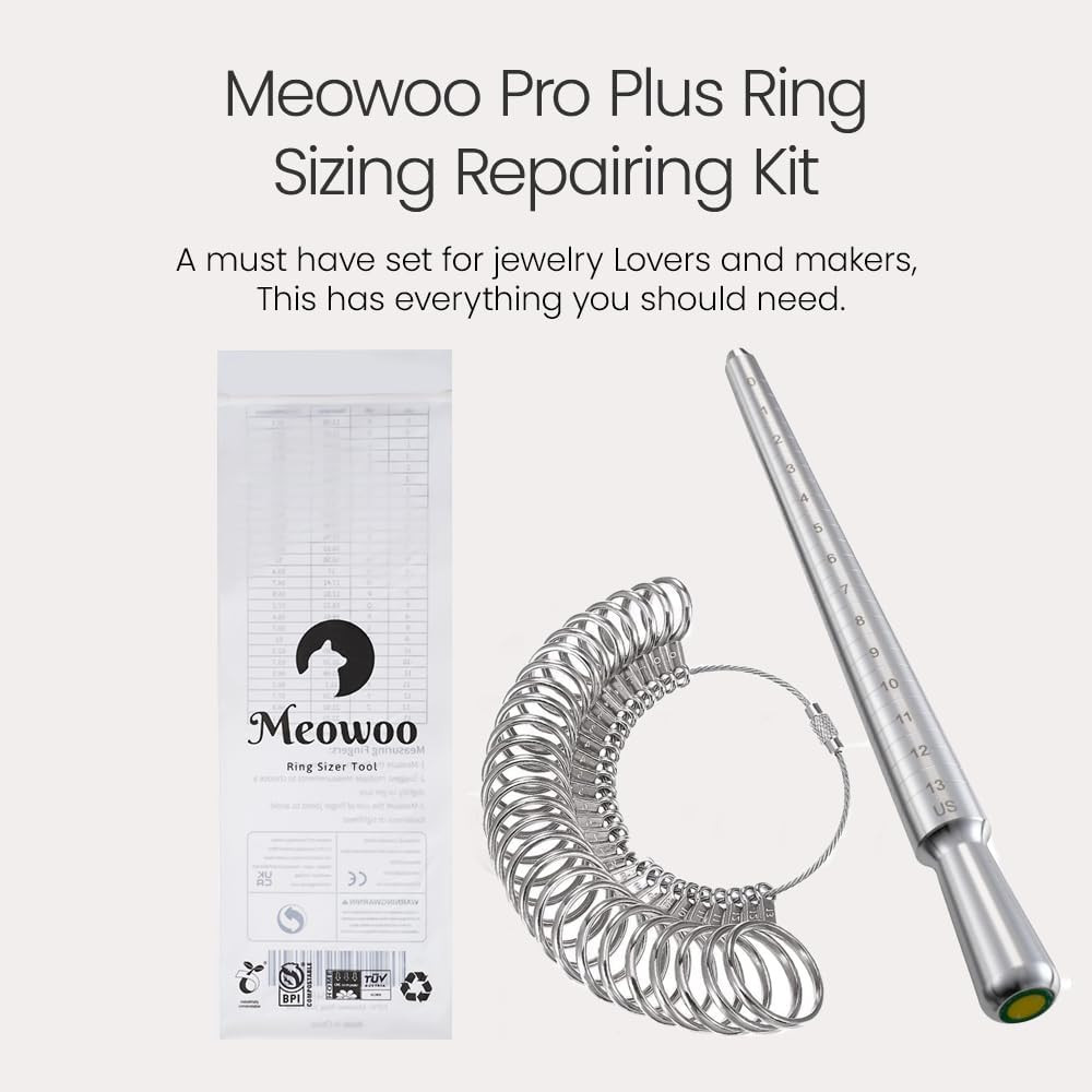 Ring Sizer Measuring Tool Set, Metal Ring Guage for Ring Measurer, Integrated...