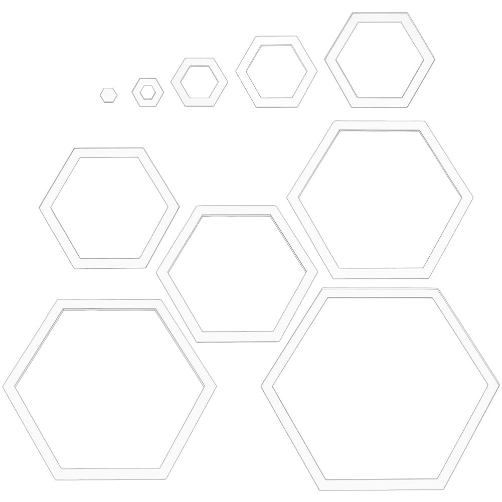Hexagon Quilting Template 10 Sizes Acrylic Sewing Machine Ruler Cutting Craft