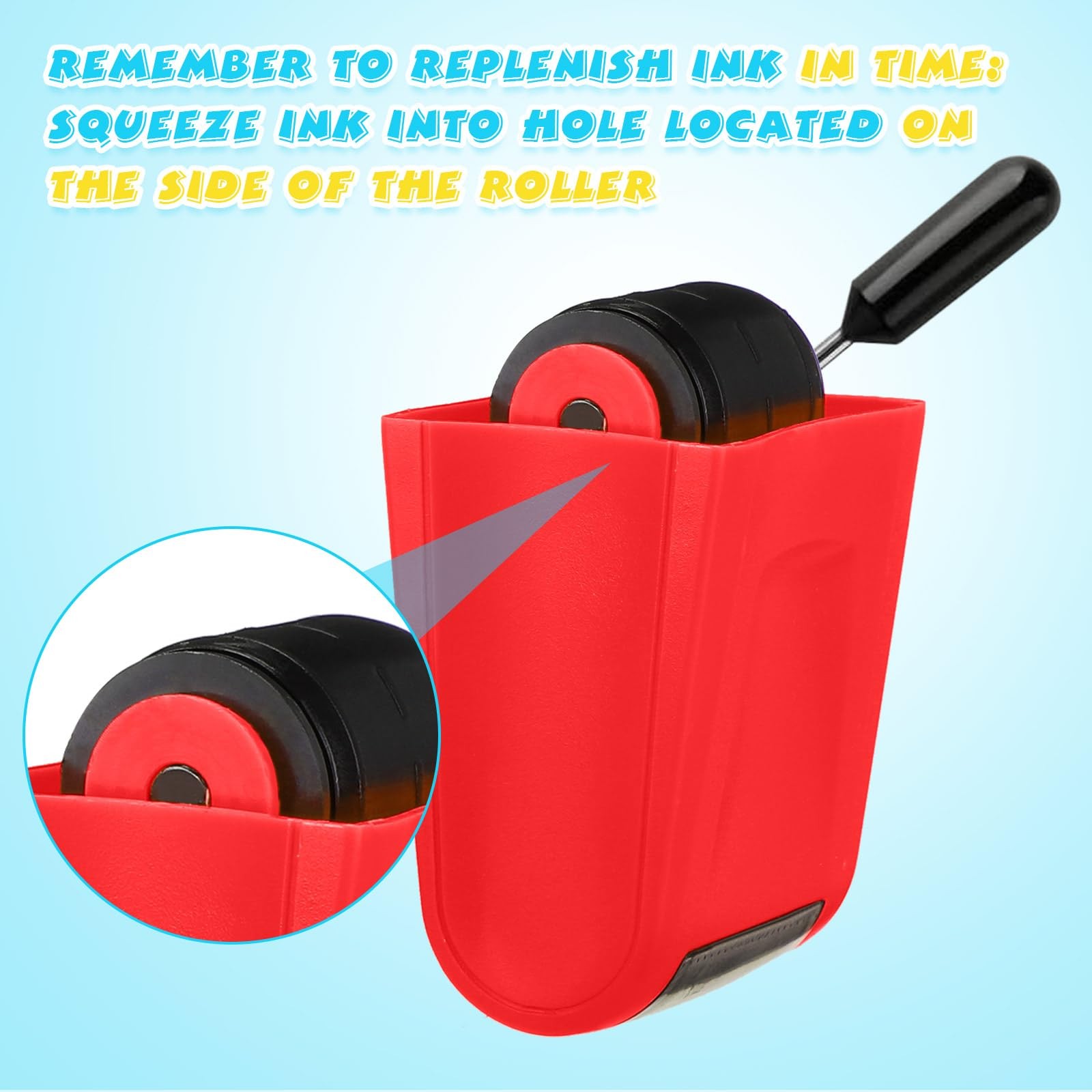 6 PCS Dashed Handwriting Lines Practice Roller Stamp 6 Colors Self Inking Toy