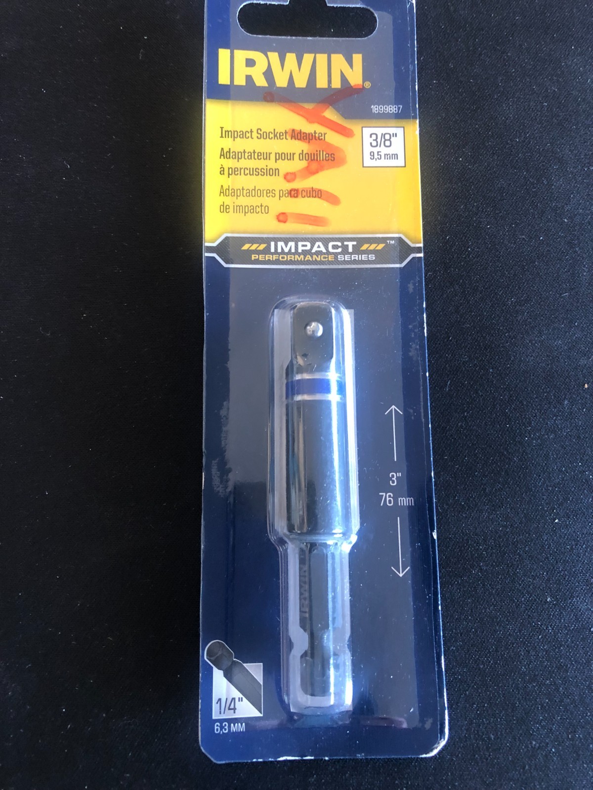 IRWIN 1899887 1/4 " to 3/8 " Adapter 3 inches long