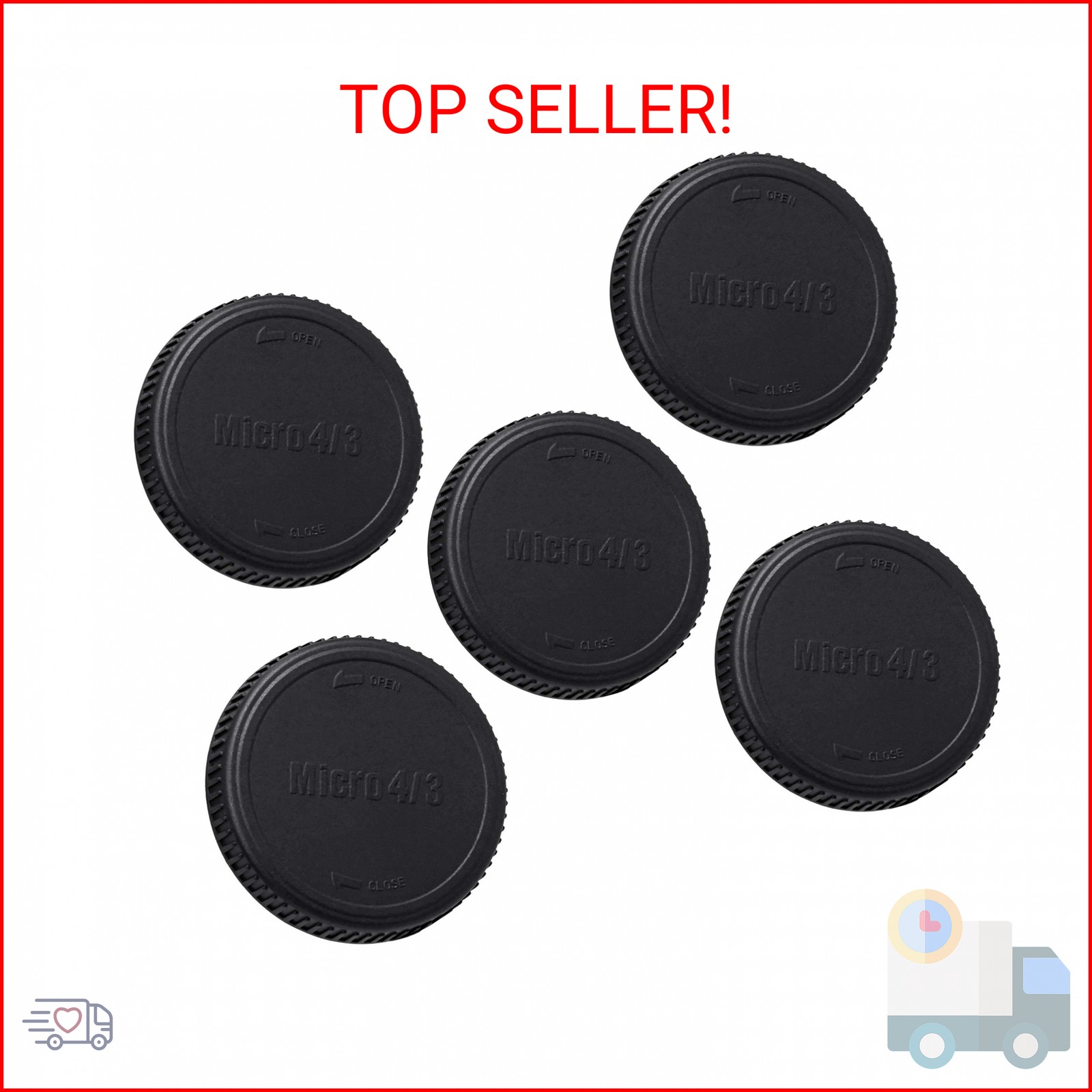 (5 Packs) M43 Rear Cap, MFT Rear Lens Cover, Rear Lens Cap M43, Micro Four Third