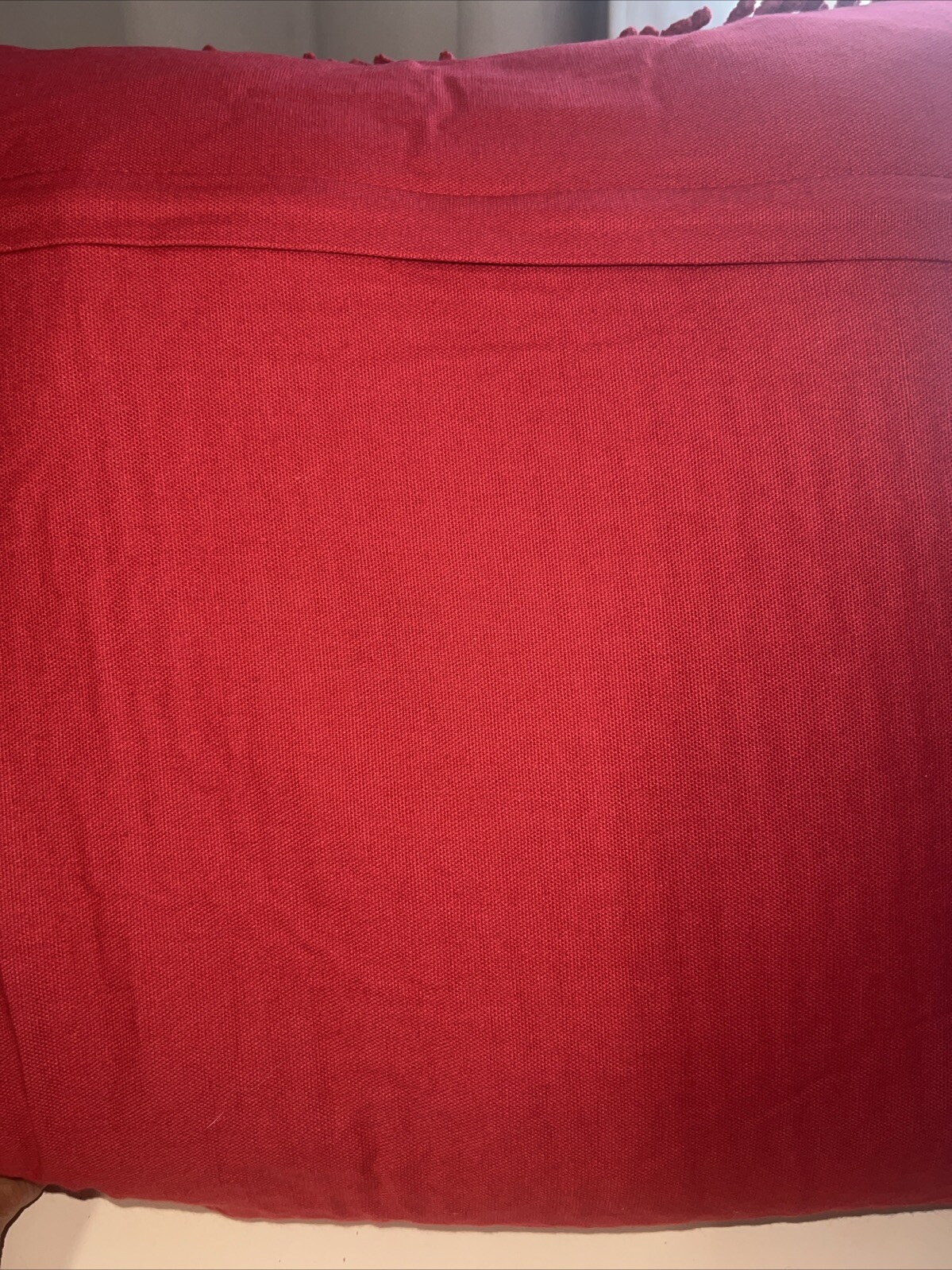 Rizzy Home Shag Solid Polyester Filled Decorative Pillow, 18" x 18", Red, NWT