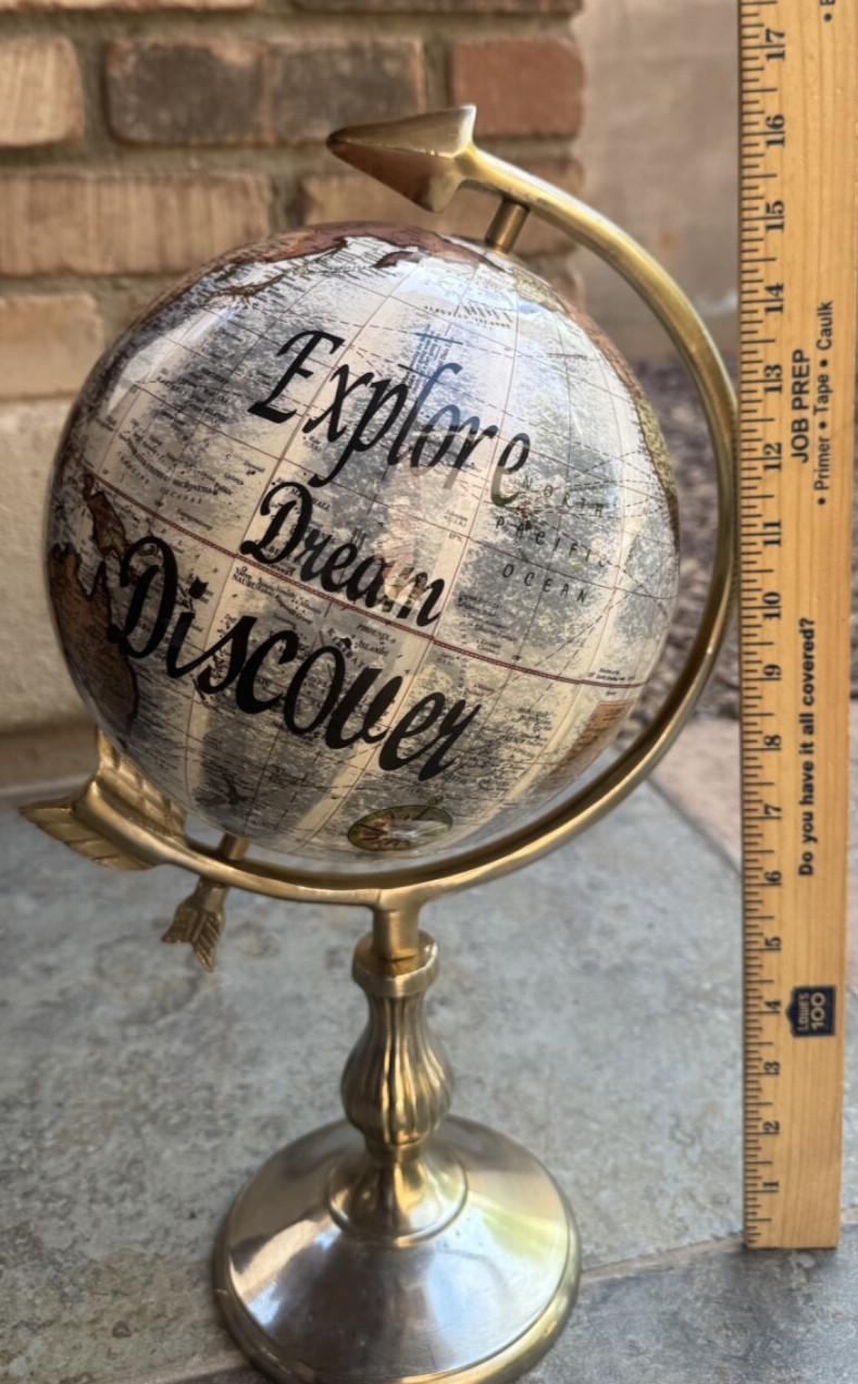 THREE HANDS Corp. Decorative Globe "Explore Dream Discover' 17"