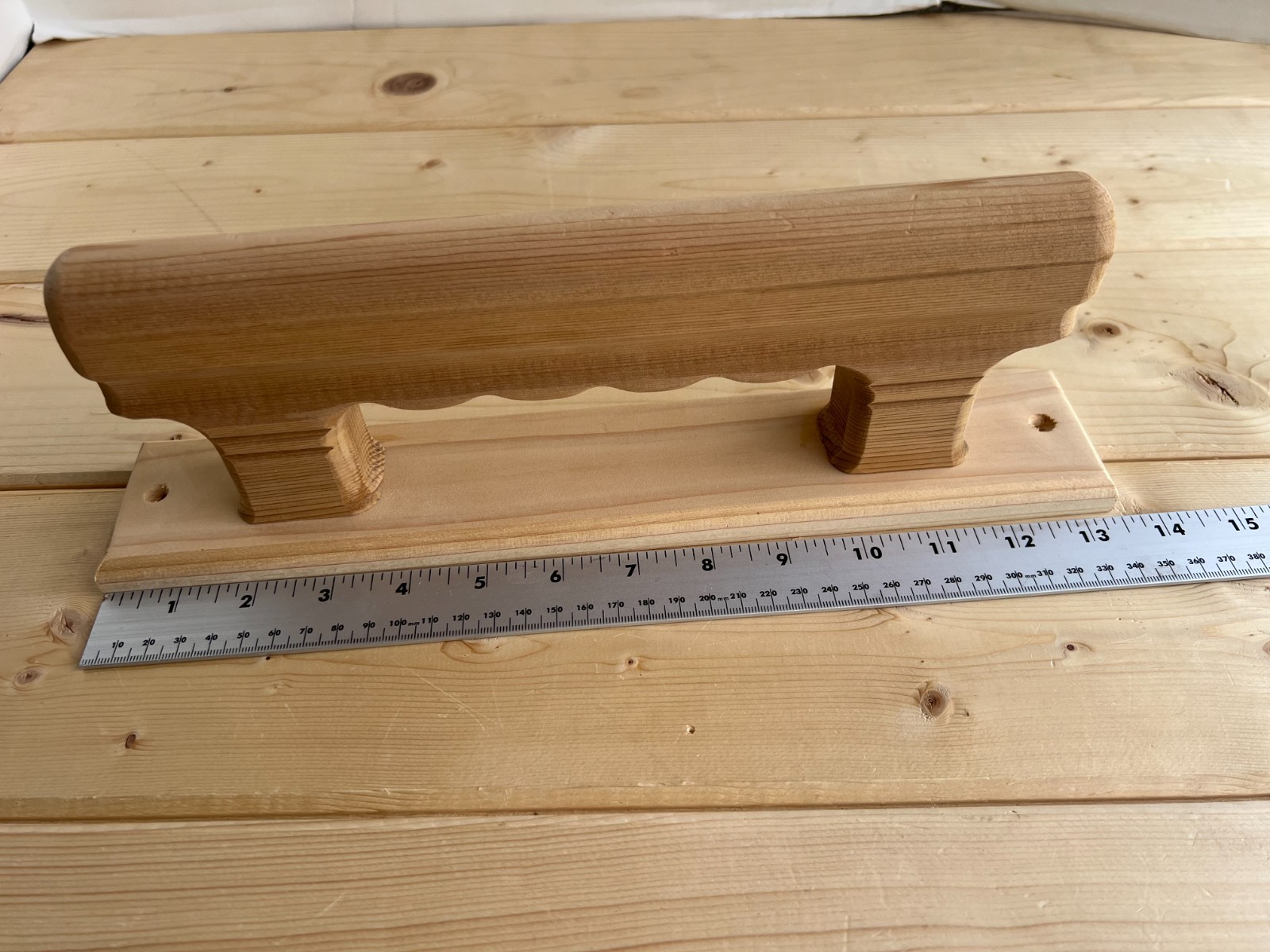 Cedar Wood Sauna Door Handle – XL 13.5" – Handmade – Unfinished – Rustic Look