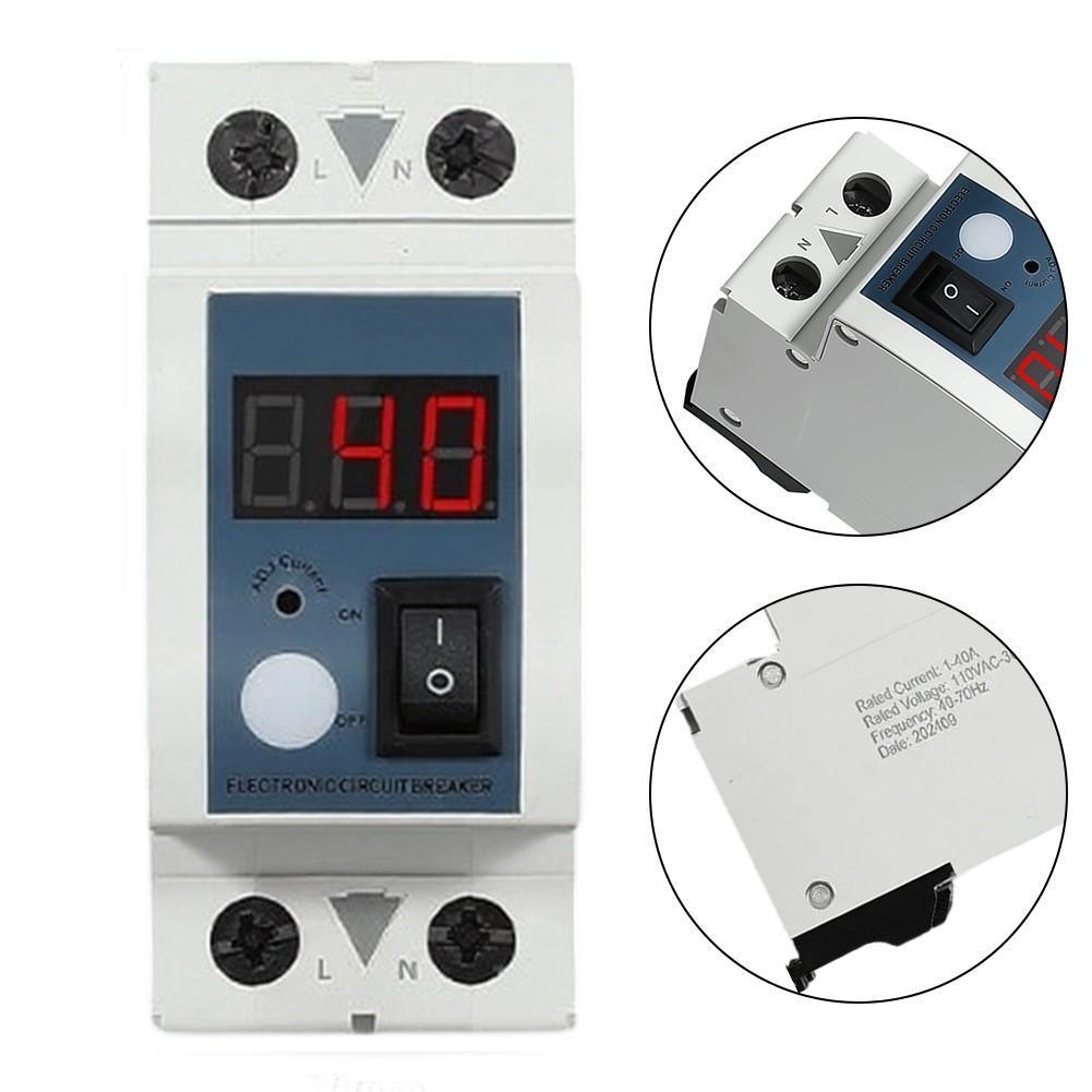 Overload Protection Device 1A-40A Current Limiter with Boat Style Switch