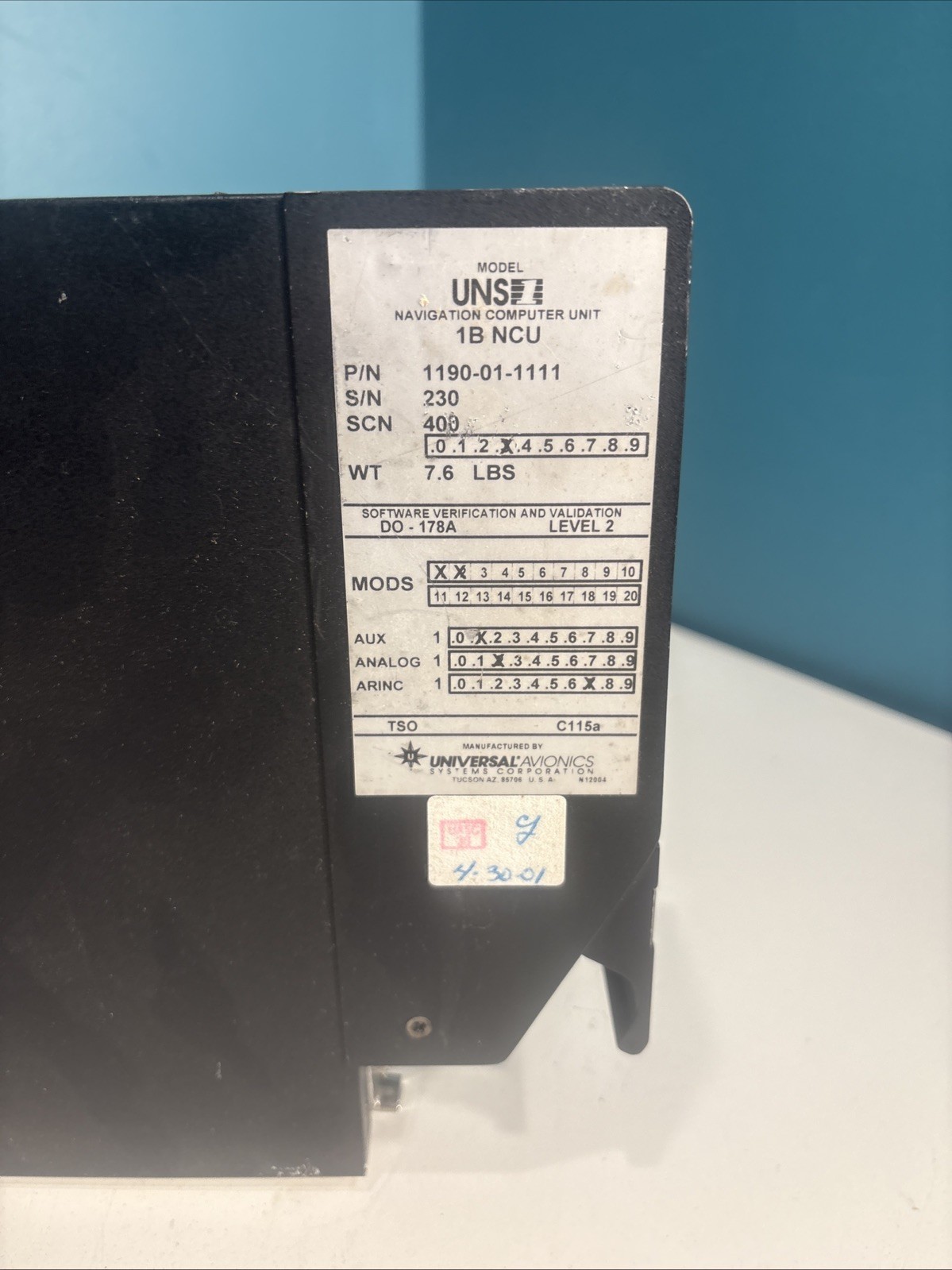Universal UNS-1D Flight Management System P/N 1190-01-1111