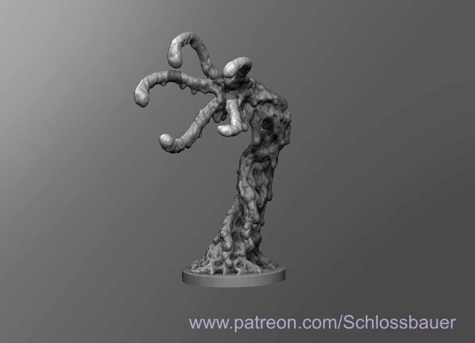 Grey Ooze Jelly Pudding Creature Monster Manual 28mm Scale DND D&D Miniature SB