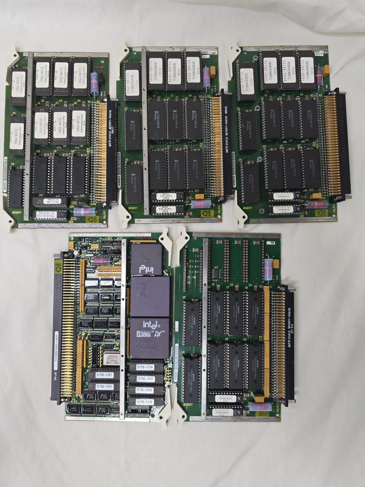 Lot Of 5 Vintage Honeywell Aviation Modules Rare Collection! 009-90010-0005 i386