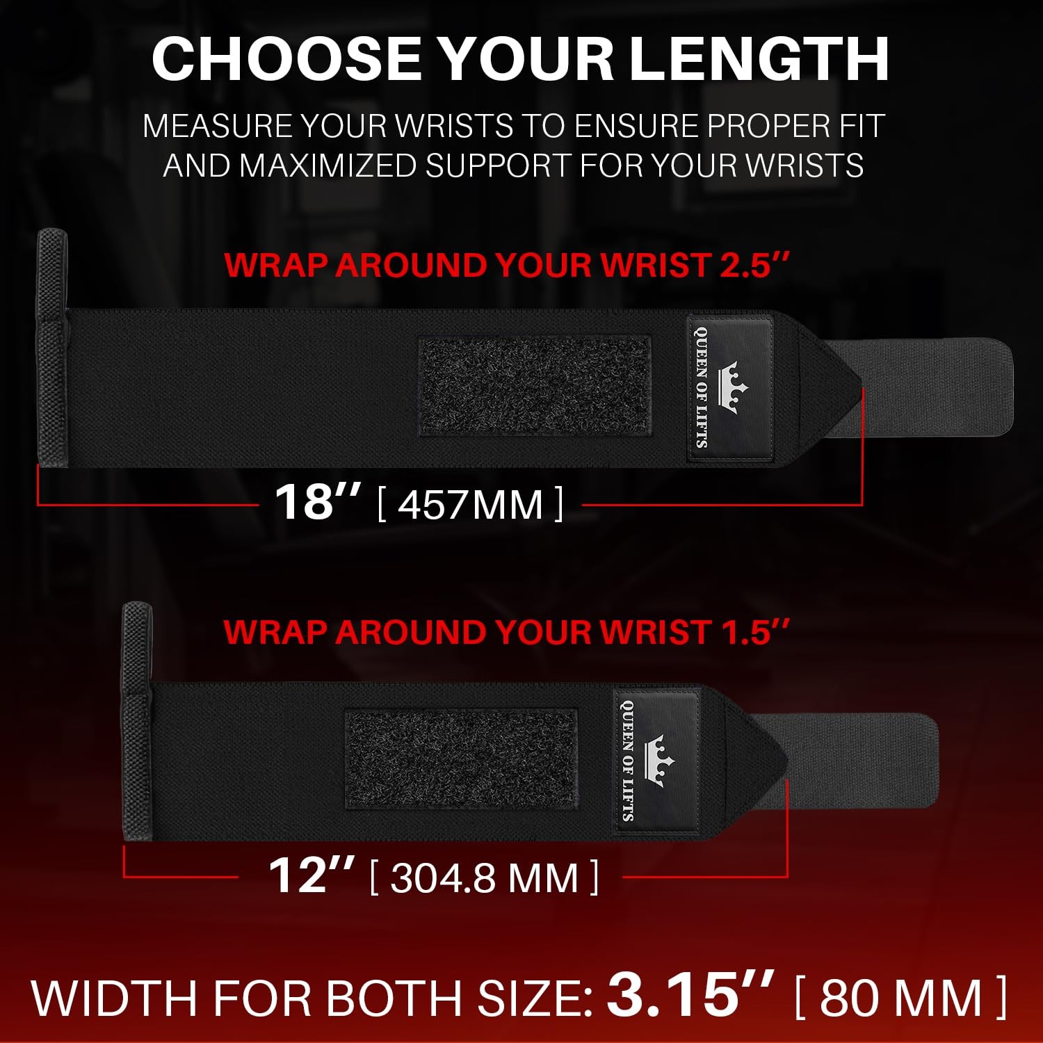 Weightlifting Wrist Wraps with Thumb Loop – Black – Beast Mode – 12 inch – He...