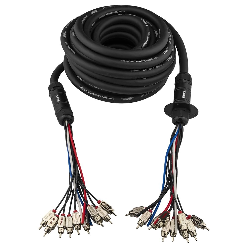 DS18 MDSA10/4.50FT SNAKE MEDUSA 10-CHANNEL RCA & (4) 12 AWG OFC POWER WIRE 50 FT