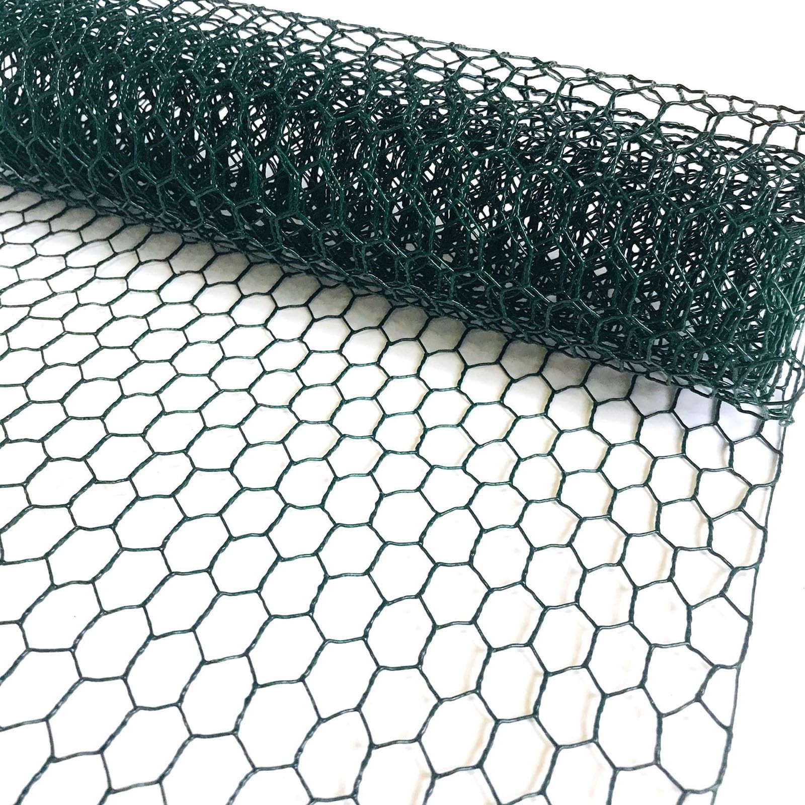 Green PVC Chicken Wire set 15.7x87 In Mesh Fence for Garden Protection