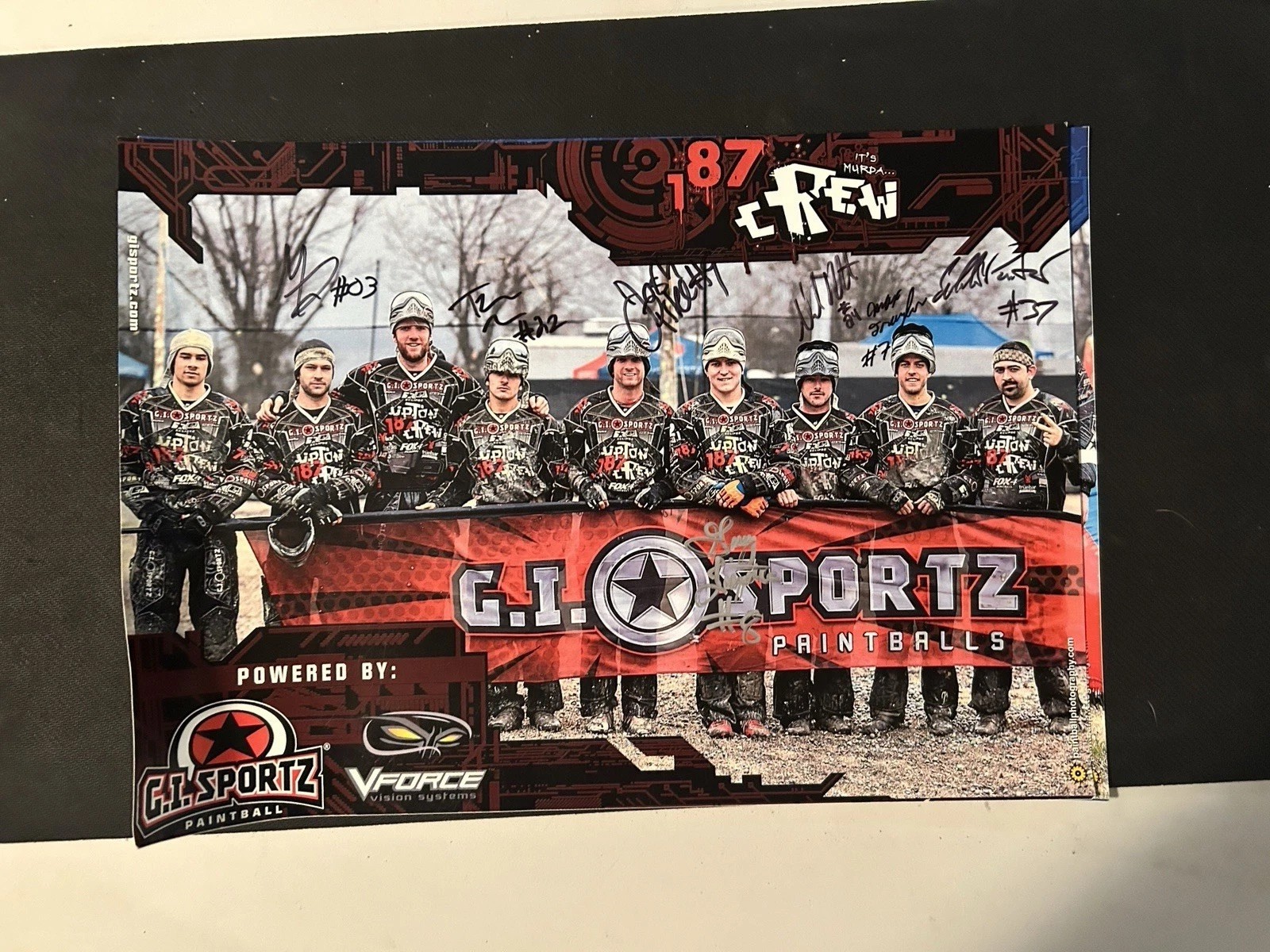 Paintball Gi Sports Uptown 187 Team Autographed By Team Banner poster