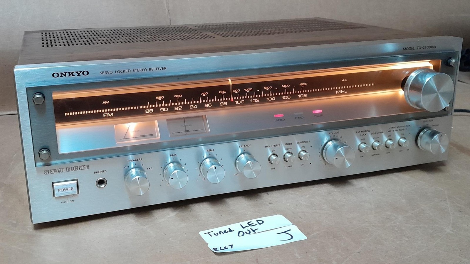VINTAGE ONKYO TX-2500 MKII AM/FM SERVO LOCKED STEREO RECEIVER ! R667 J