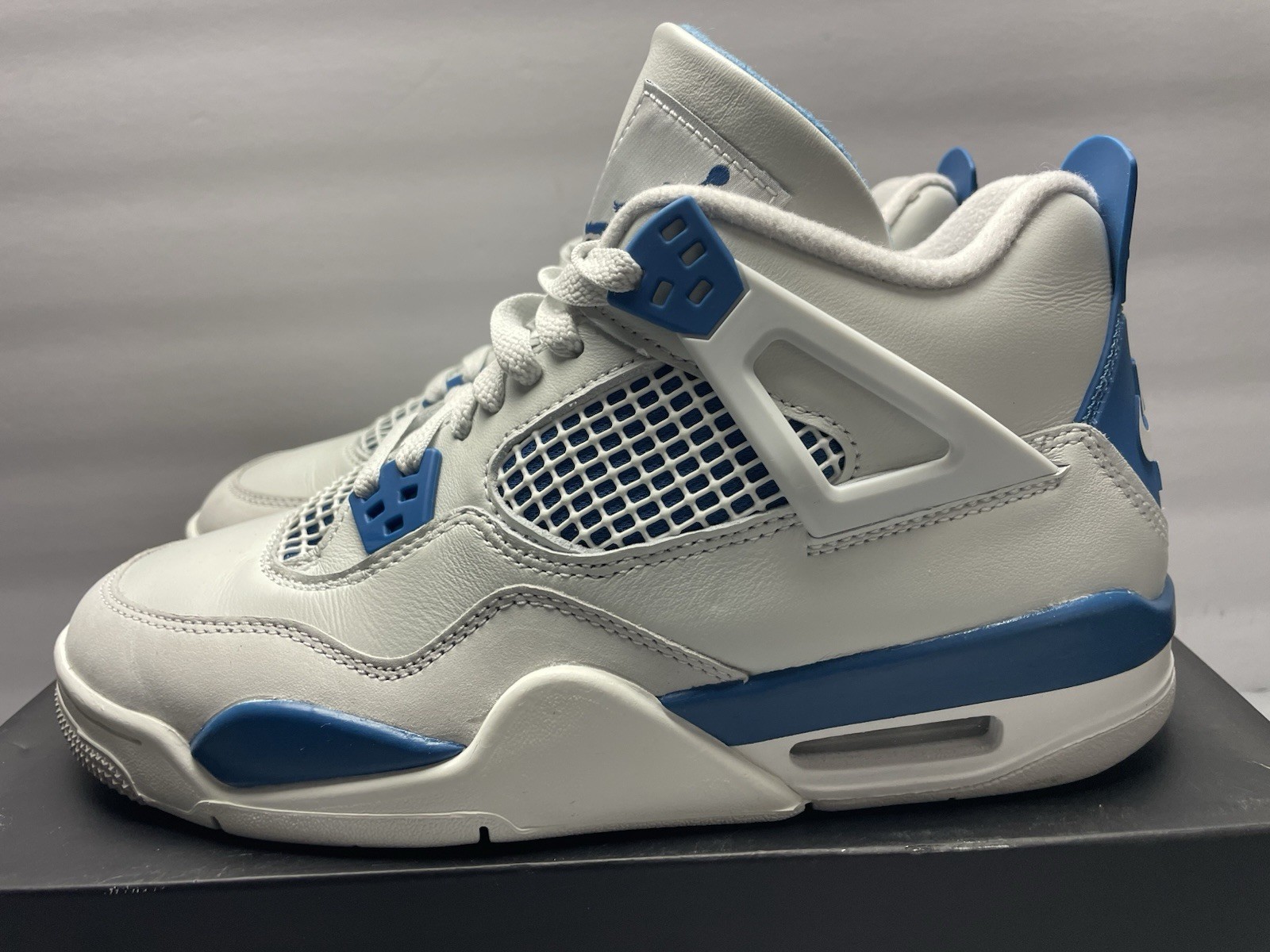 Air Jordan 4 Retro GS White/Blue 6.5Y Mid Top Sneakers HF4281 141 Kids Youth