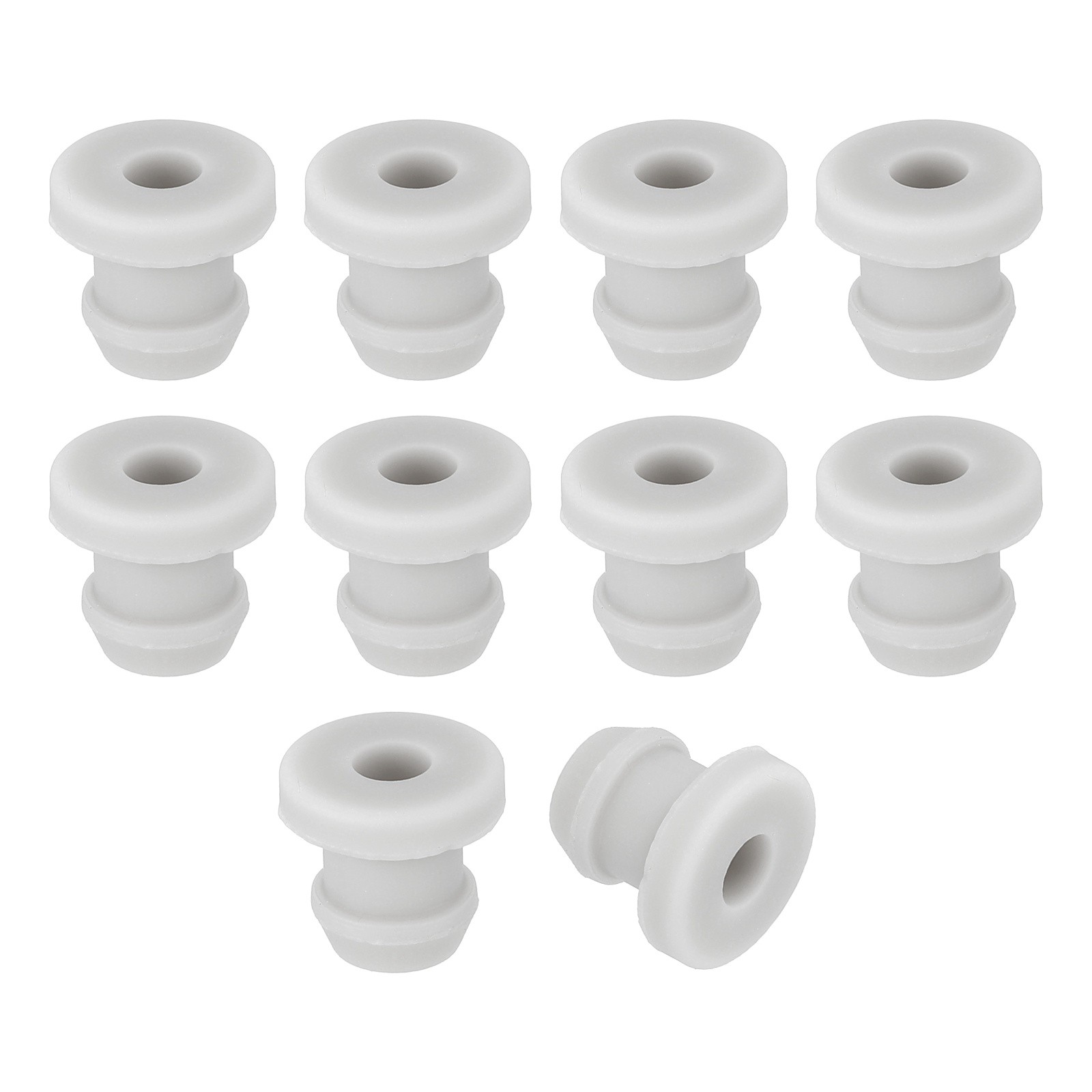 15Pcs Rubber Grommets 6.5mm Drill Hole, 4mm ID Hole Top Hat Hole Plug, Gray