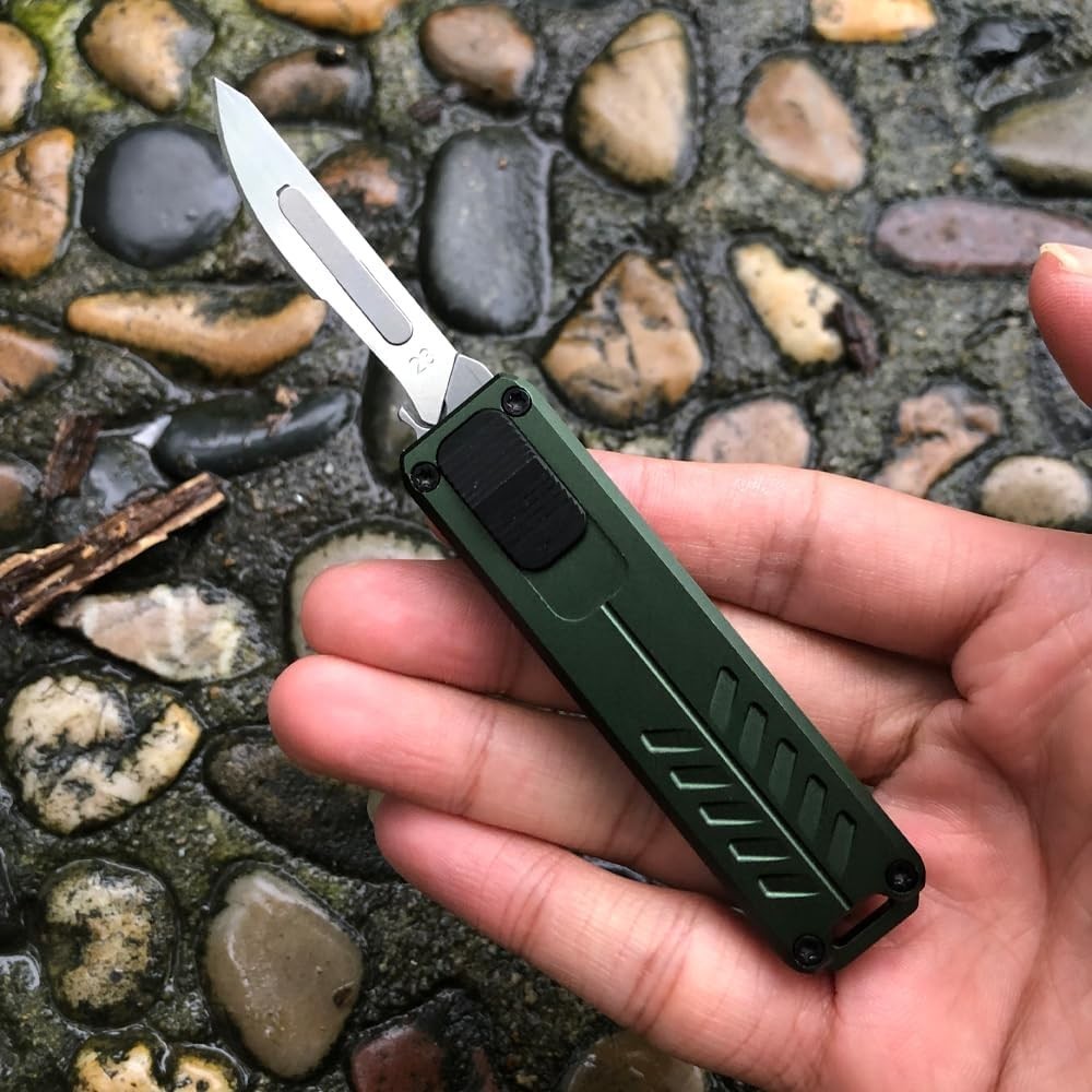 Automatic Utility Knife, Safety Auto Box Cutter Retractable, EDC Push Button