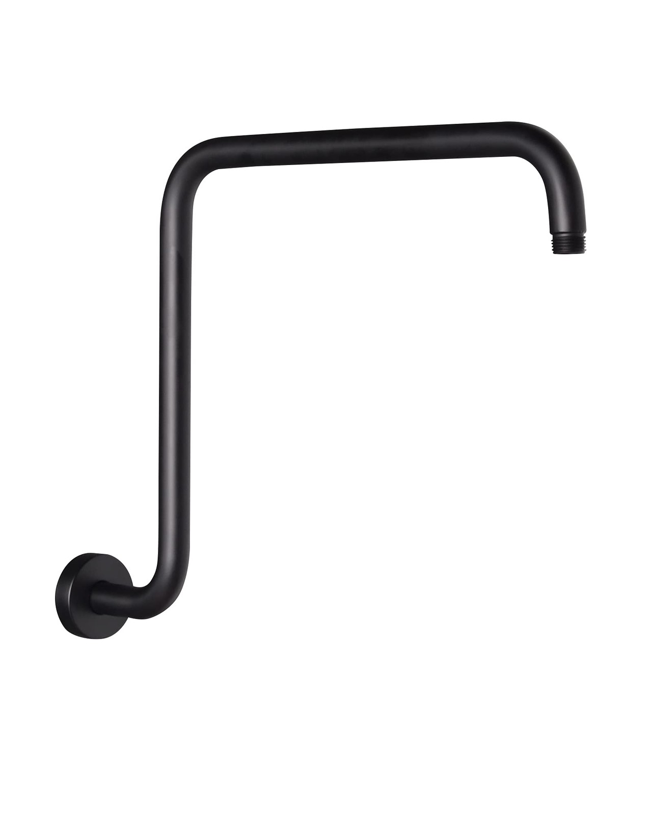 PHASAT 16 Inches Black Shower Head ArmS Shaped Shower Arm with FlangeHigh Rise