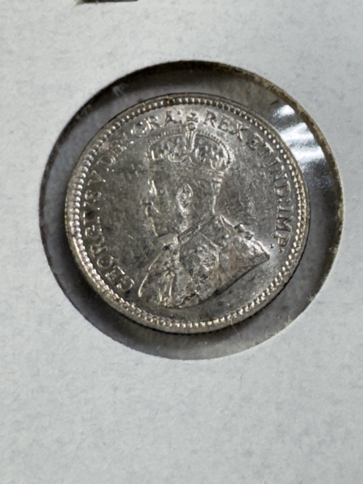 1912 Canada 5 Cents Silver Coin Cleaned