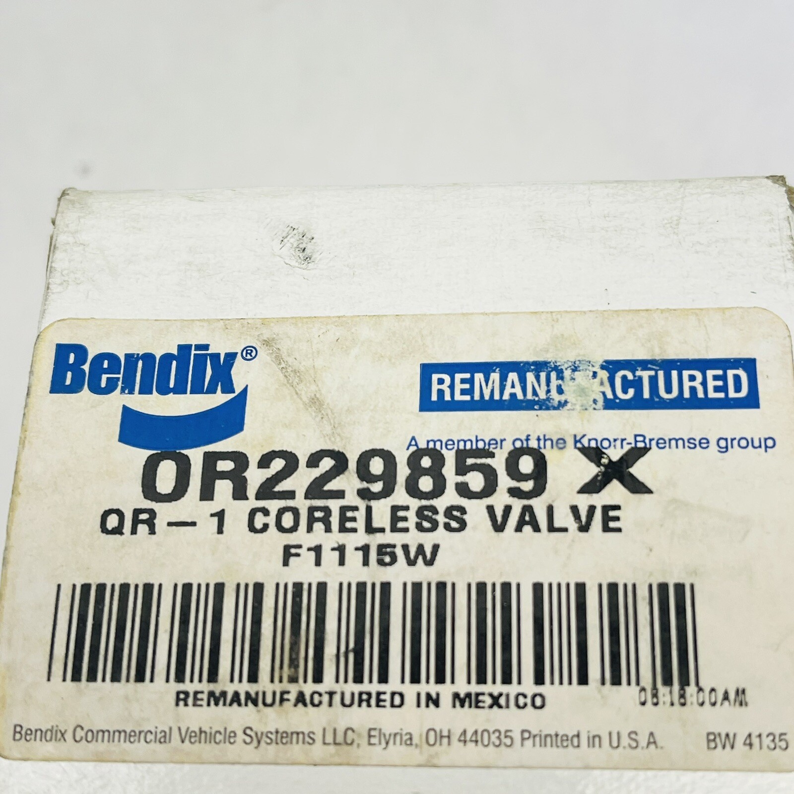 229859X BENDIX AIR BRAKE QUICK RELEASE VALVE REMANUFACTURED