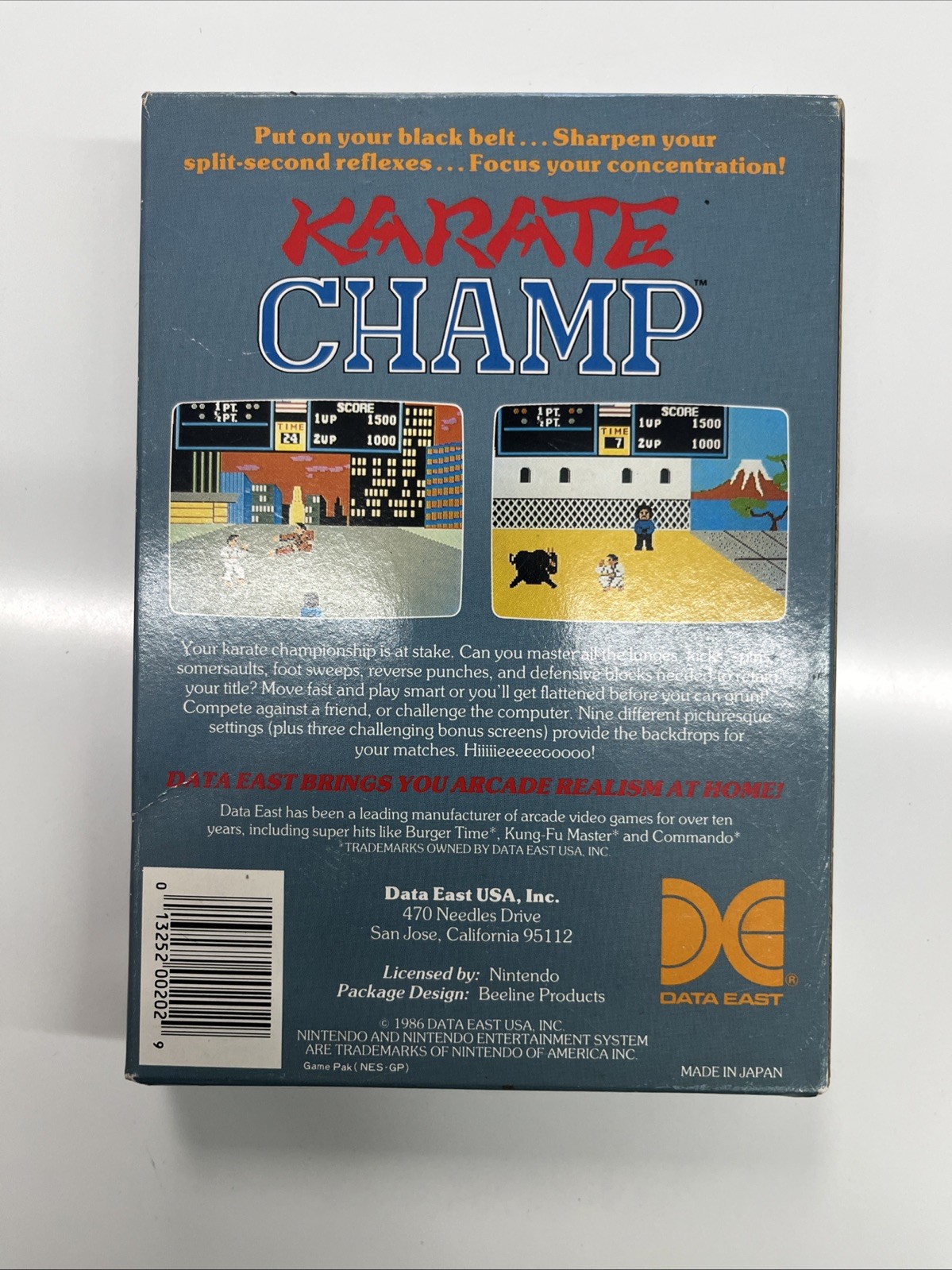 ONLY BOX, Karate Champ Orig Box, - NES Nintendo 1986