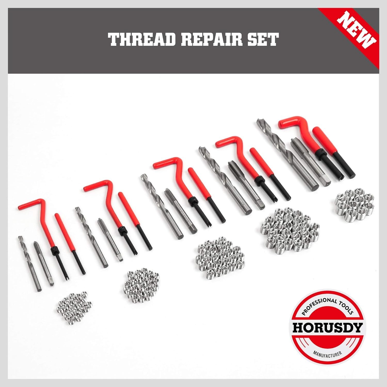 Metric Helicoil Thread Repair Kit 131pc HSS Tools for Engine Spark Plug