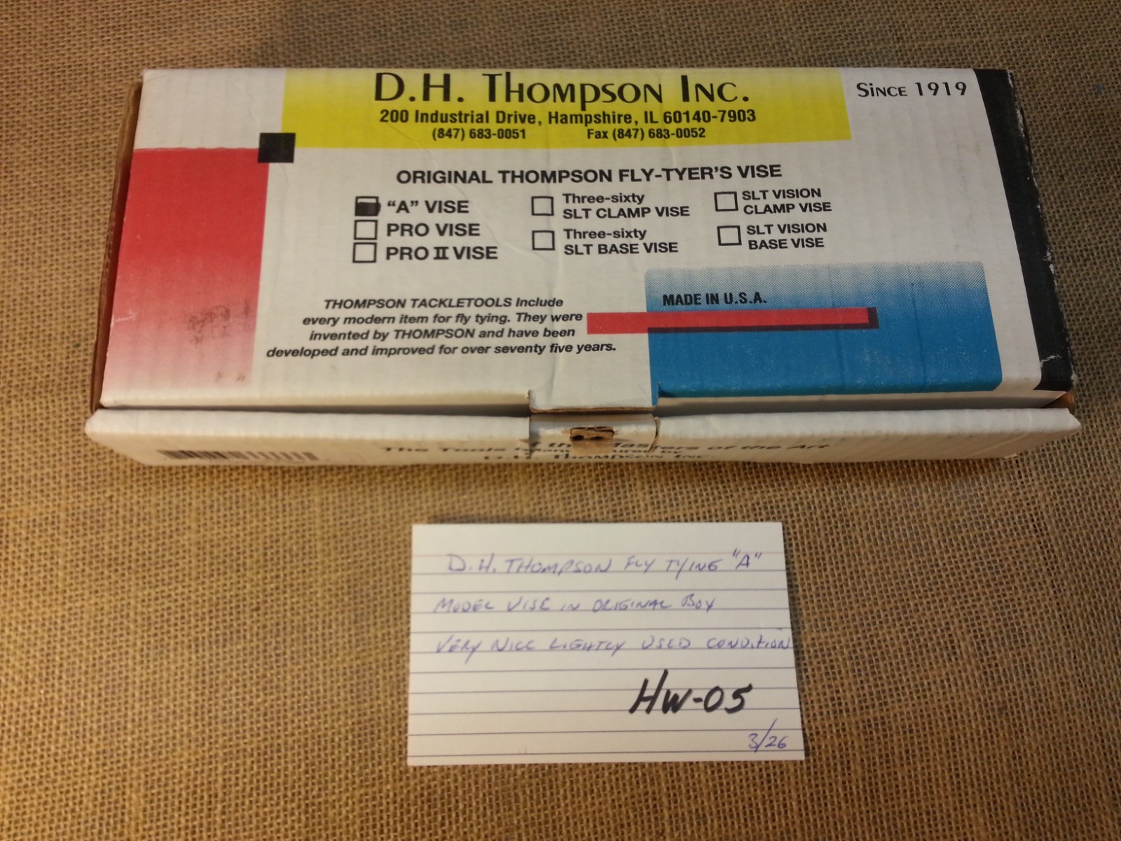 D.H. Thompson "A" Type Fly Tying Vise Kit