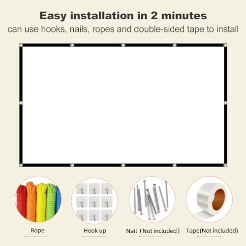 150-Inch 4K 16:9 HD Projector Screen - Foldable 150inches