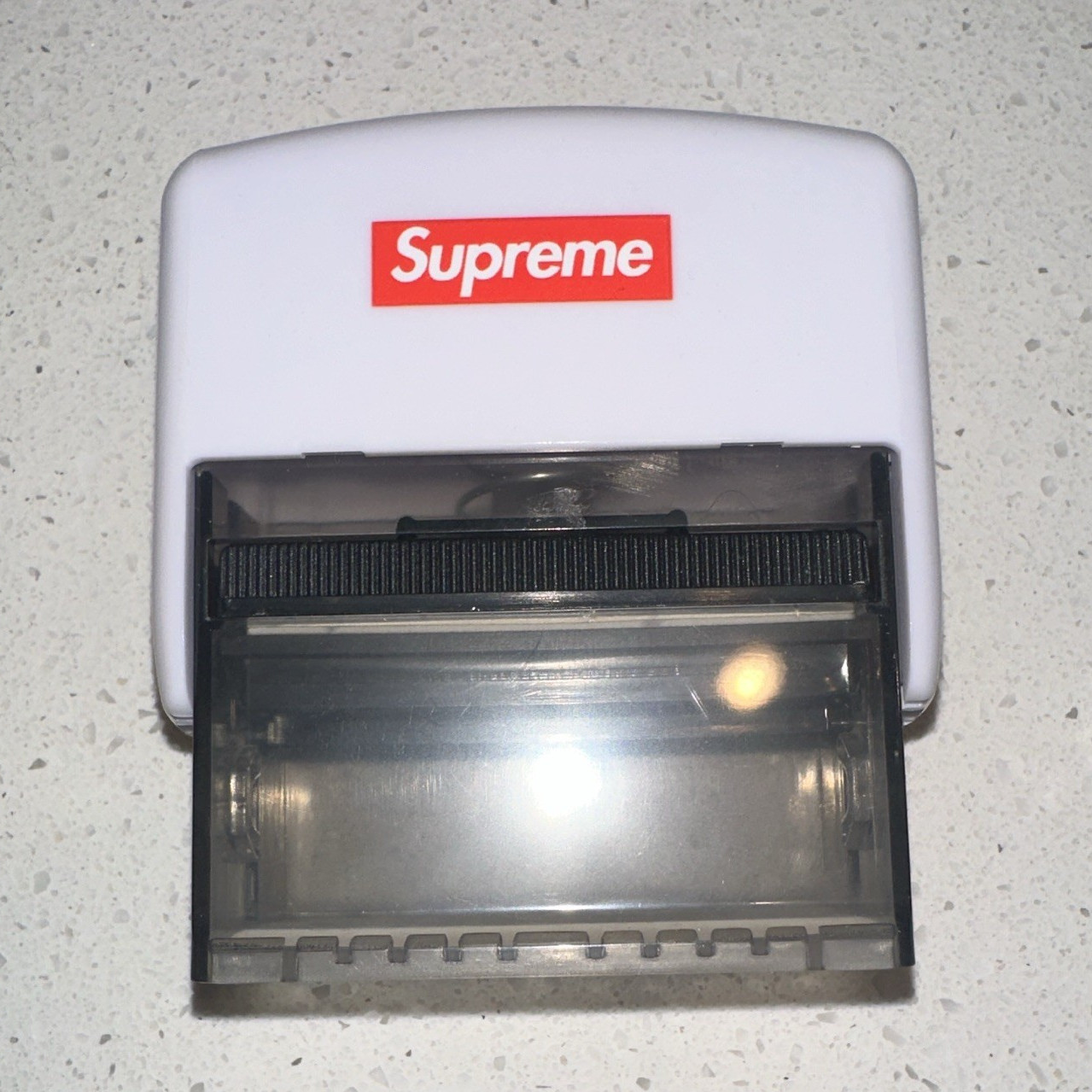 Supreme Don't Ask Me 4 Self-Inking Stamp, White
