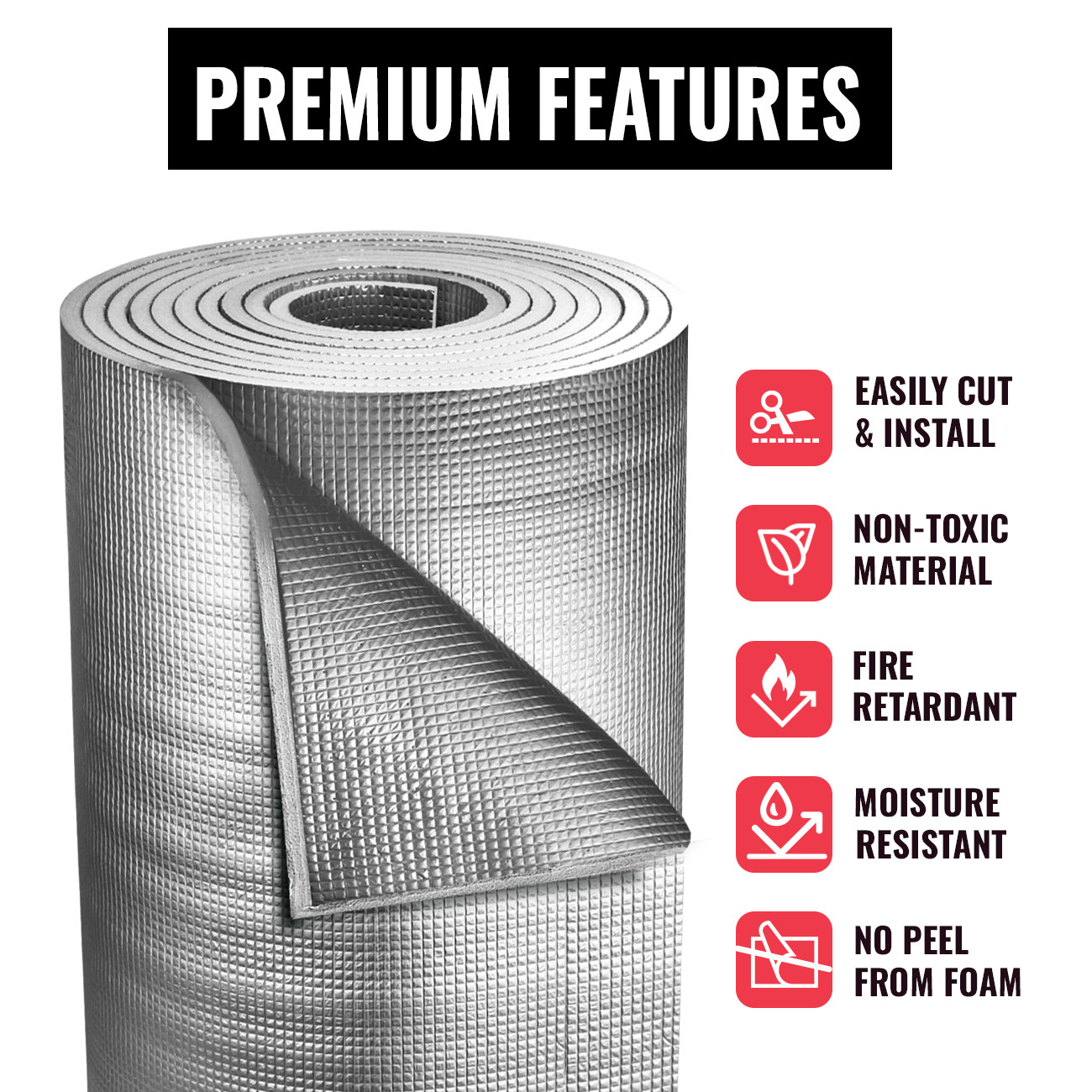SEALTECH - 10mm Reflective Insulation roll Foam Core Radiant Barrier, Foil Wrap