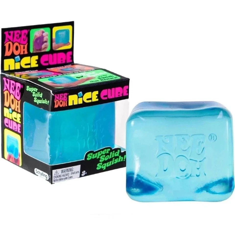 Schylling NeeDoh Nice Cube Sensory Fidget Toy Stress Relief Anti-Stress Block Sq