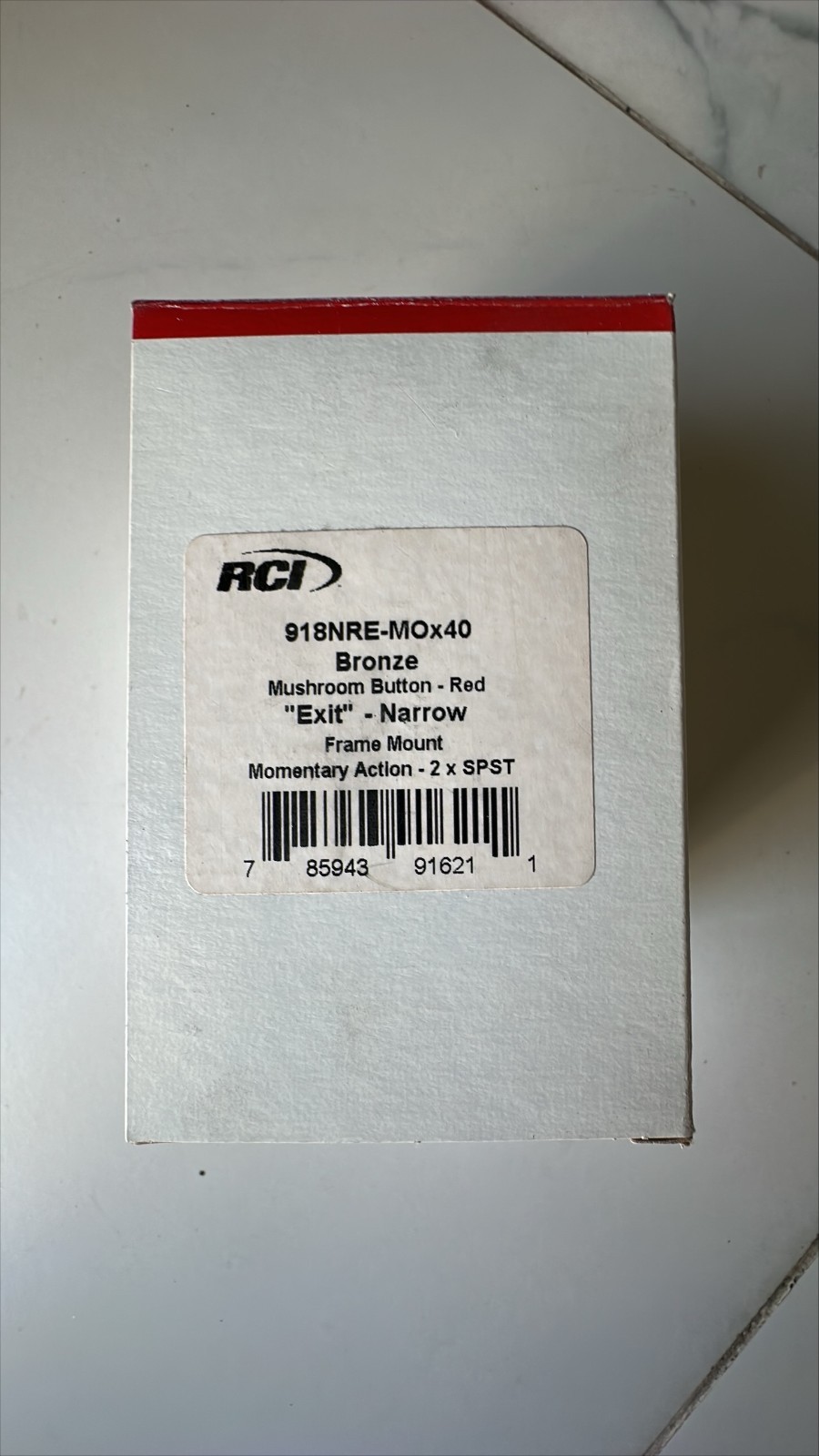 New RCI  918NRE-MOx40  Momentary Mushroom Exit Push Button