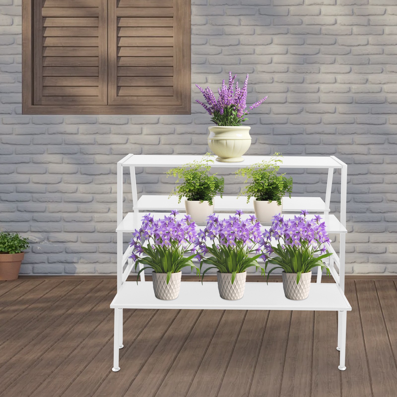 Modern Standing Display Rack, Double Side Clothing Shop Display Tables White