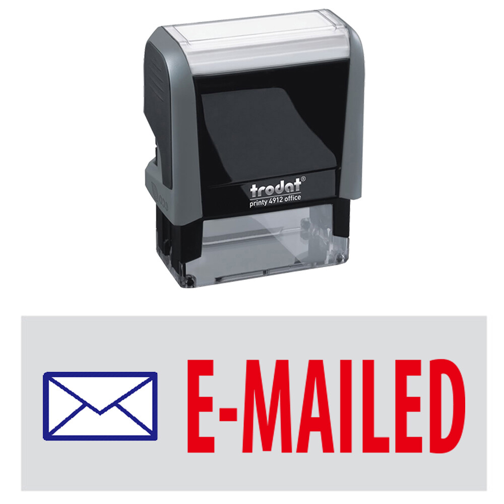 E-Mailed w. Pic. - Trodat 4912 Self-inking Stock Stamp (2-Color Red / Blue Ink)