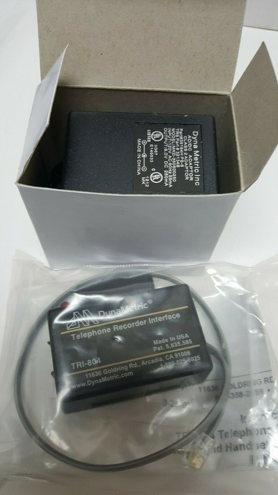 Dynametric Telephone Recorder Interface TRI-804 New
