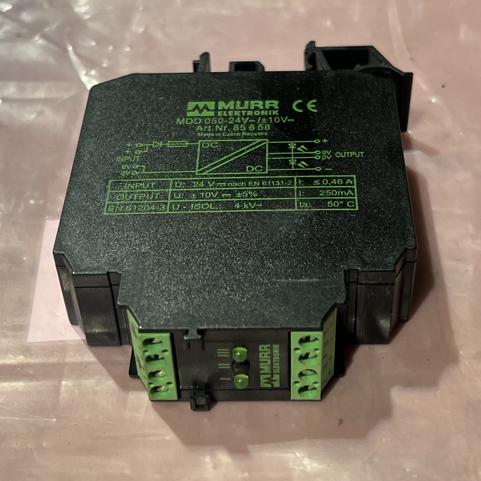 🔥MURR Elektronik 85-6-58 DC Convertor MDD 050-24V=/±10V-, Used, Free Ship🇺🇸