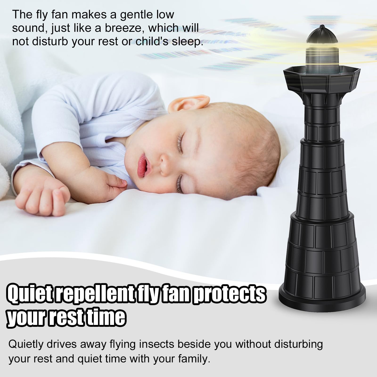 Fly Fans for Tables 4 Pack, Table Fan to Keep Flies Away, Portable Automatic ...