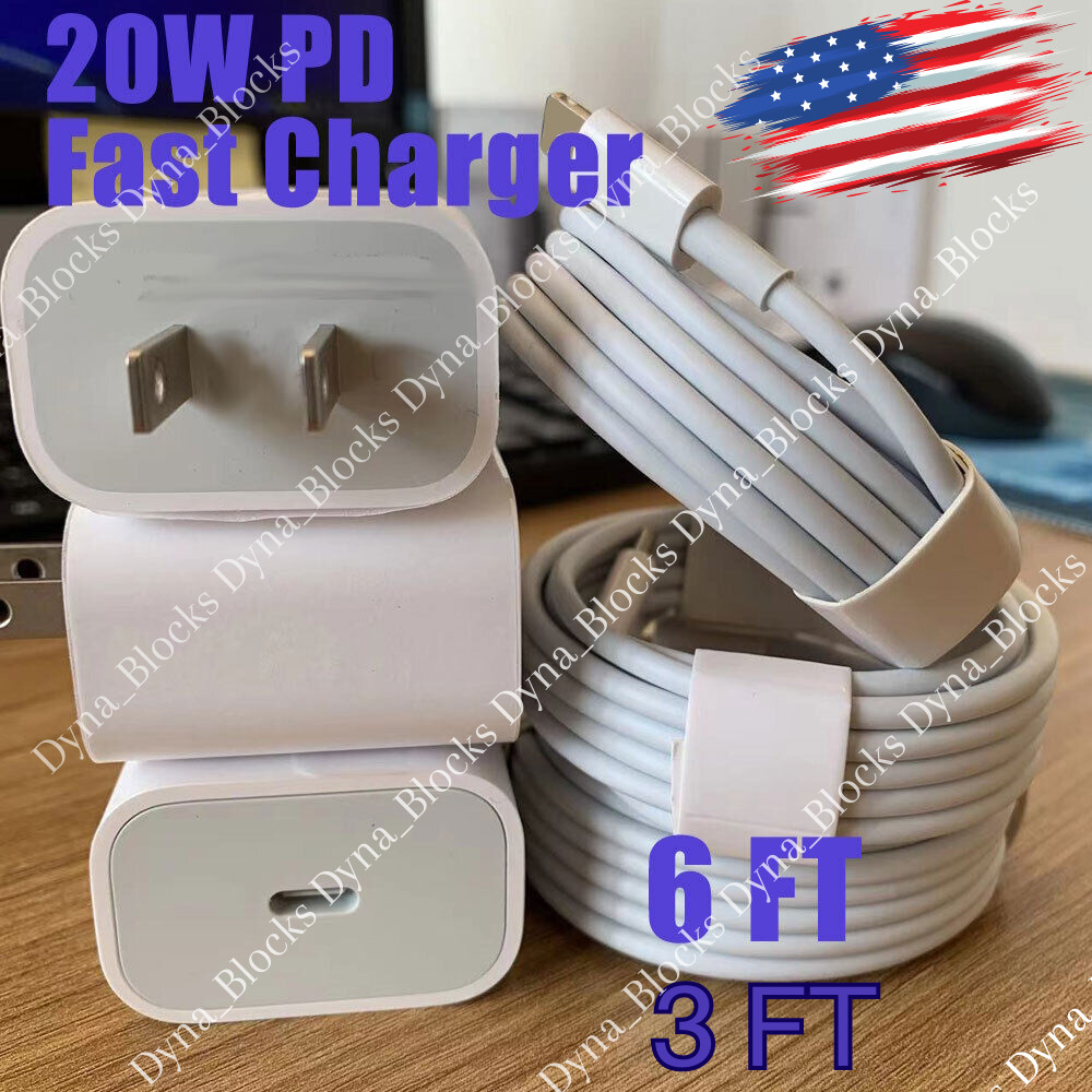 3x Lot 20W USB-C Fast Charger PD Adapter Cable For iPhone 14/13/12/11 Pro X iPad