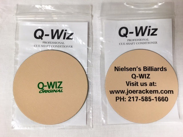 Q-Wiz Shaft Conditioner / Polisher - 2 Logo Choices- Nielsen's Billiard or Q-Wiz