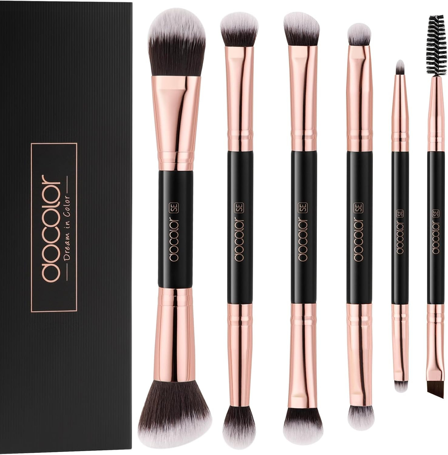 Makeup Brushes 6Pieces Double Sided Makeup Brushes Set Professional Foundation E