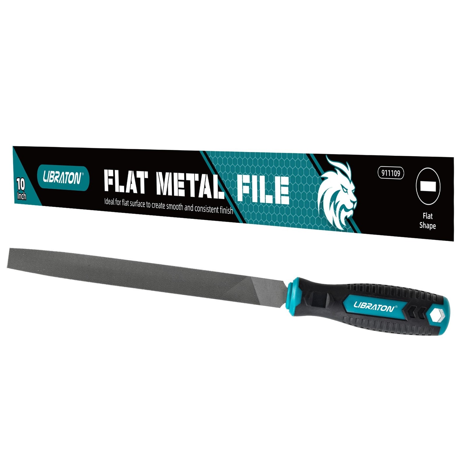 LIBRATON 10-Inch Flat Metal File, Metal File Tool, High Carbon Steel File wit...