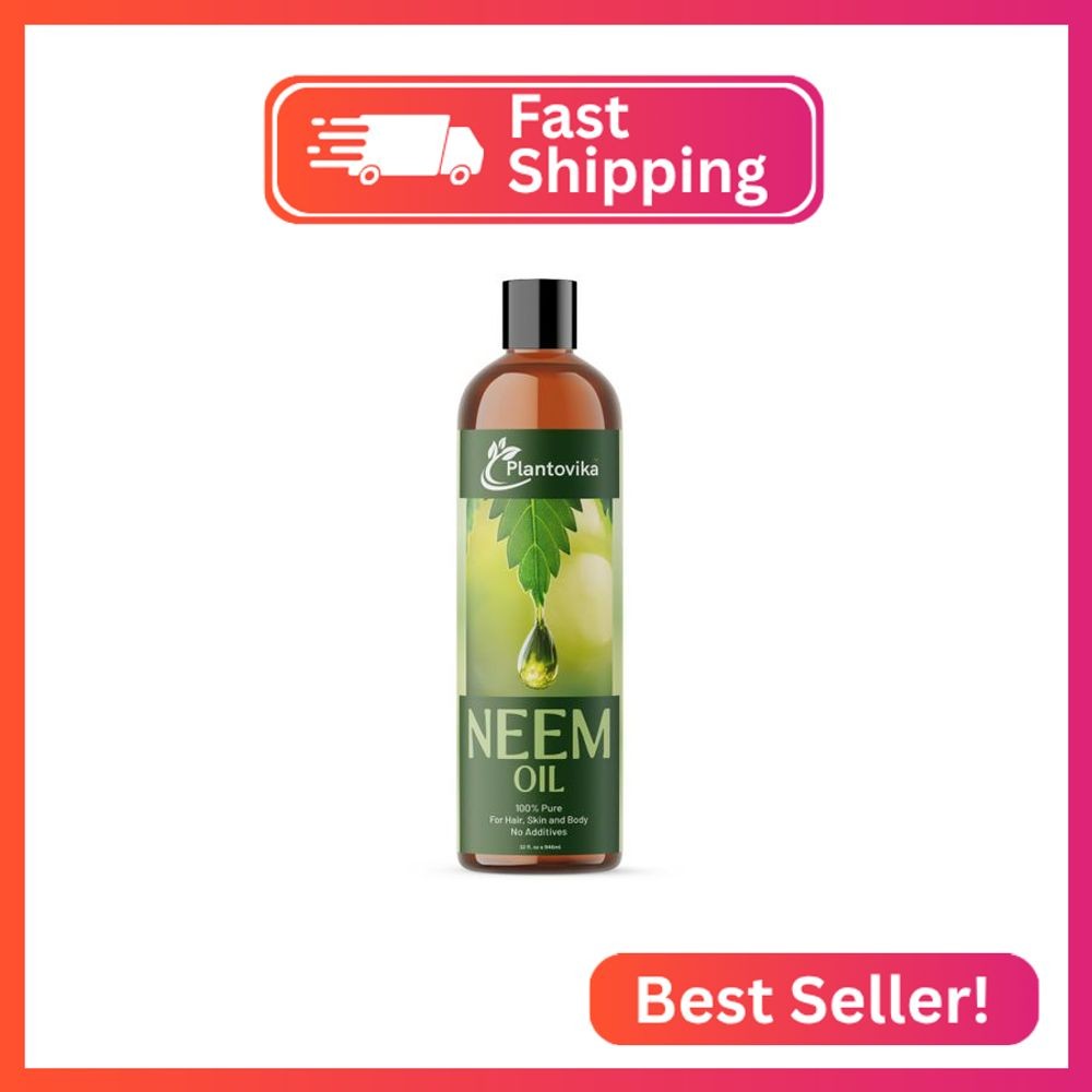 Plantovika Pure Neem Oil (32 Oz) - 100% Cold Pressed, All Natural Concentrate, U