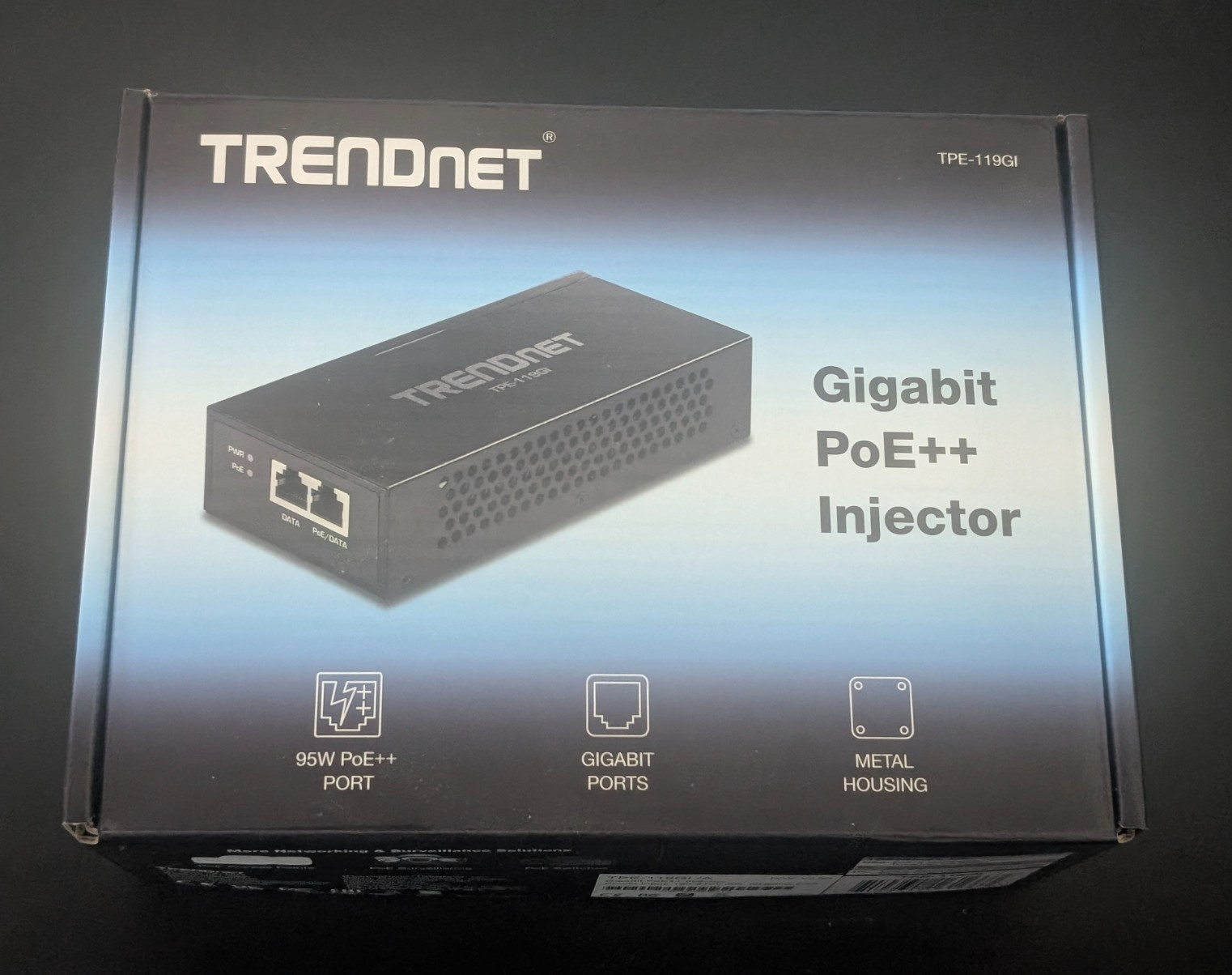 Open Box TRENDNET TPE-119G1 Gigabit PoE++ Injector Unused - New