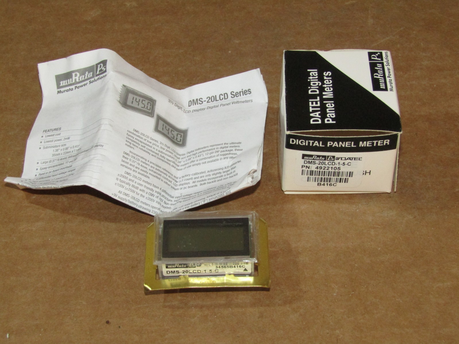 Murata Datel Digital Panel Meter DMS-20LCD-1-5-C