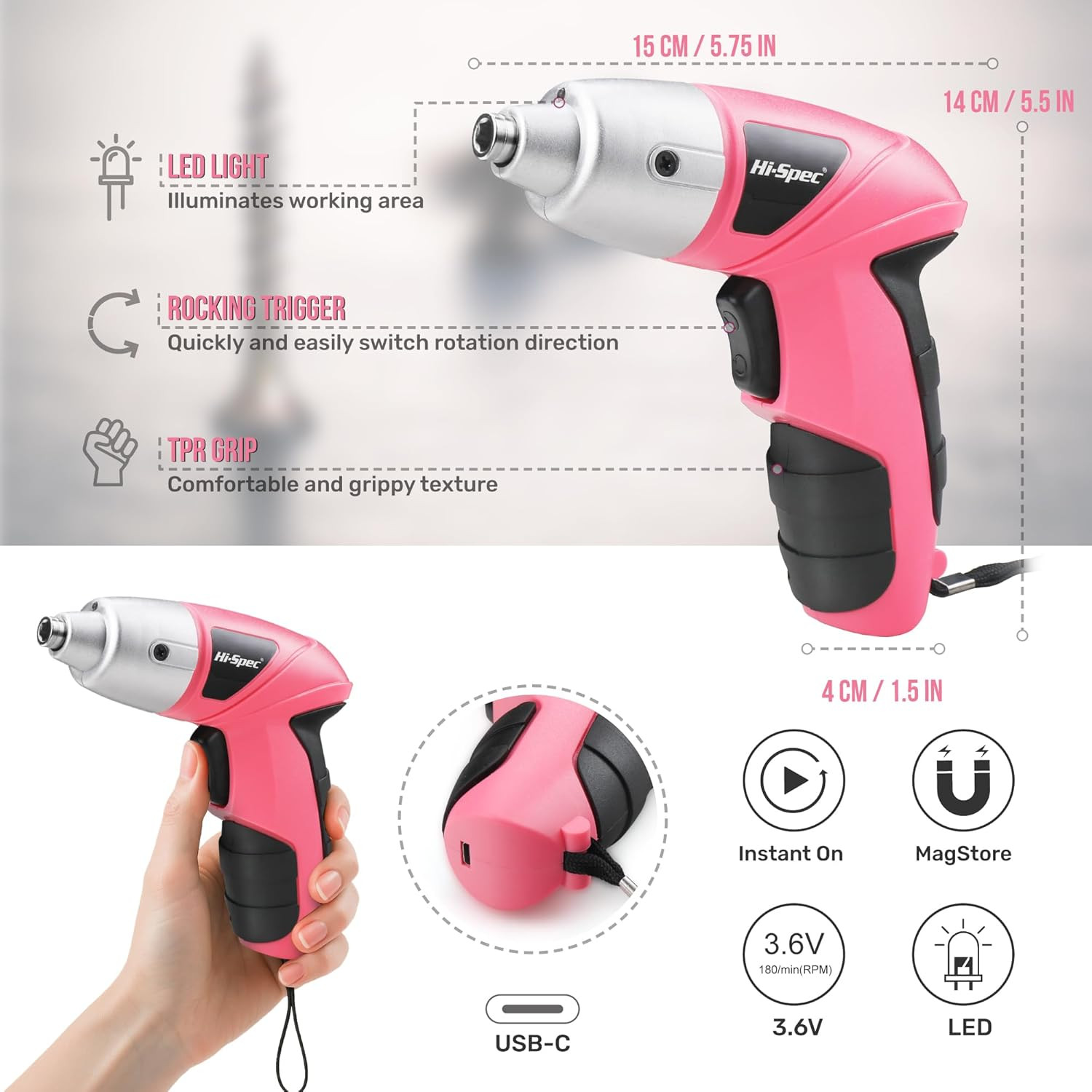 Small Electric Screwdriver, Mini Drill Set, Rechargeable 3.6V Cordless Screwdriv